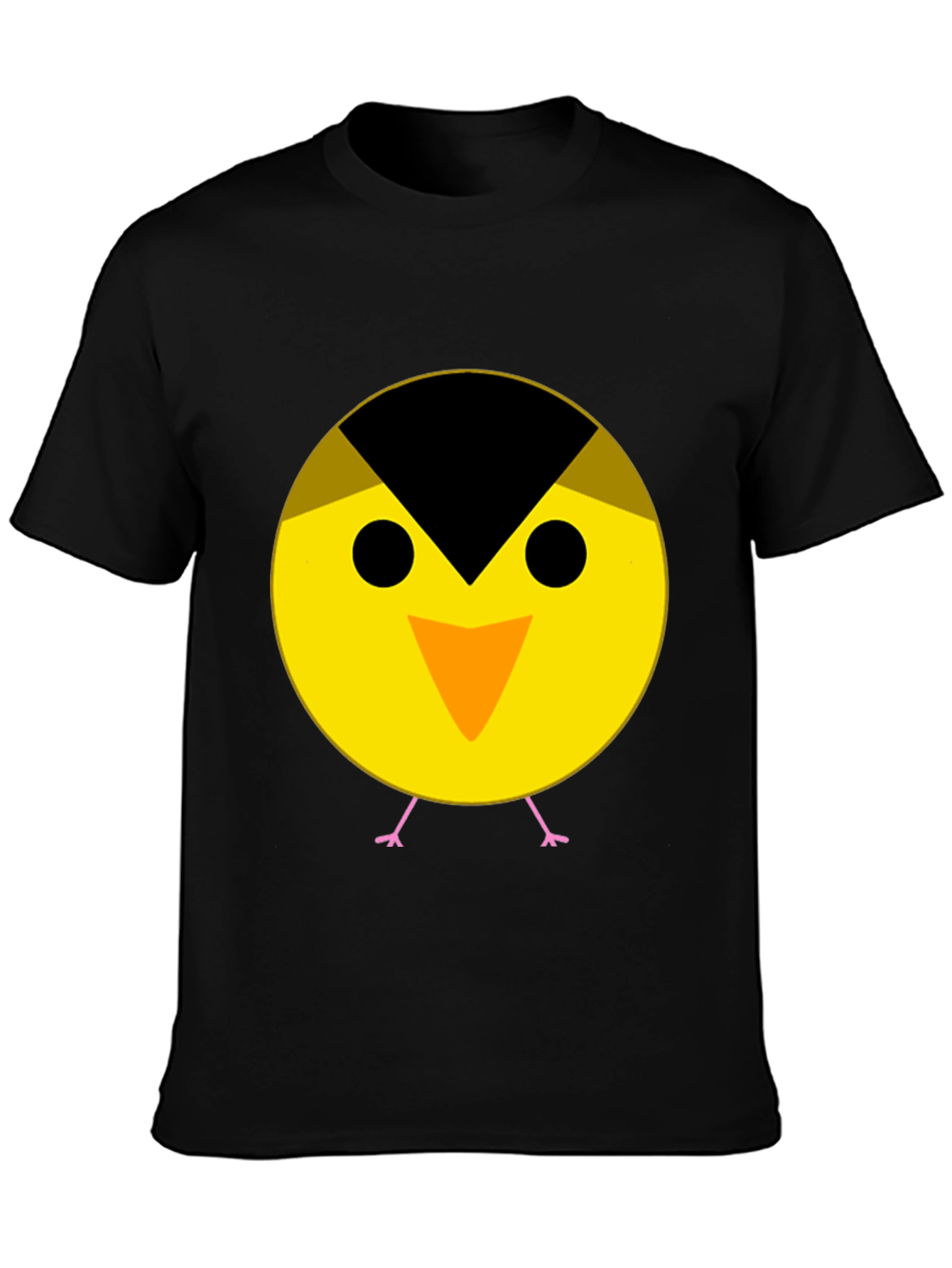Cute Bird Graphic Tee - Black