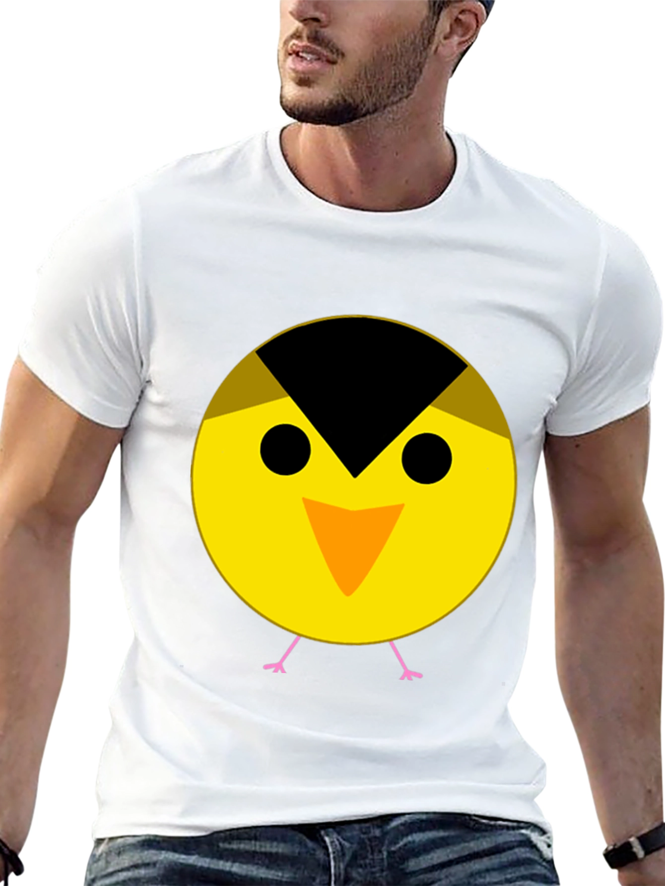 Cute Bird Graphic Tee - Black
