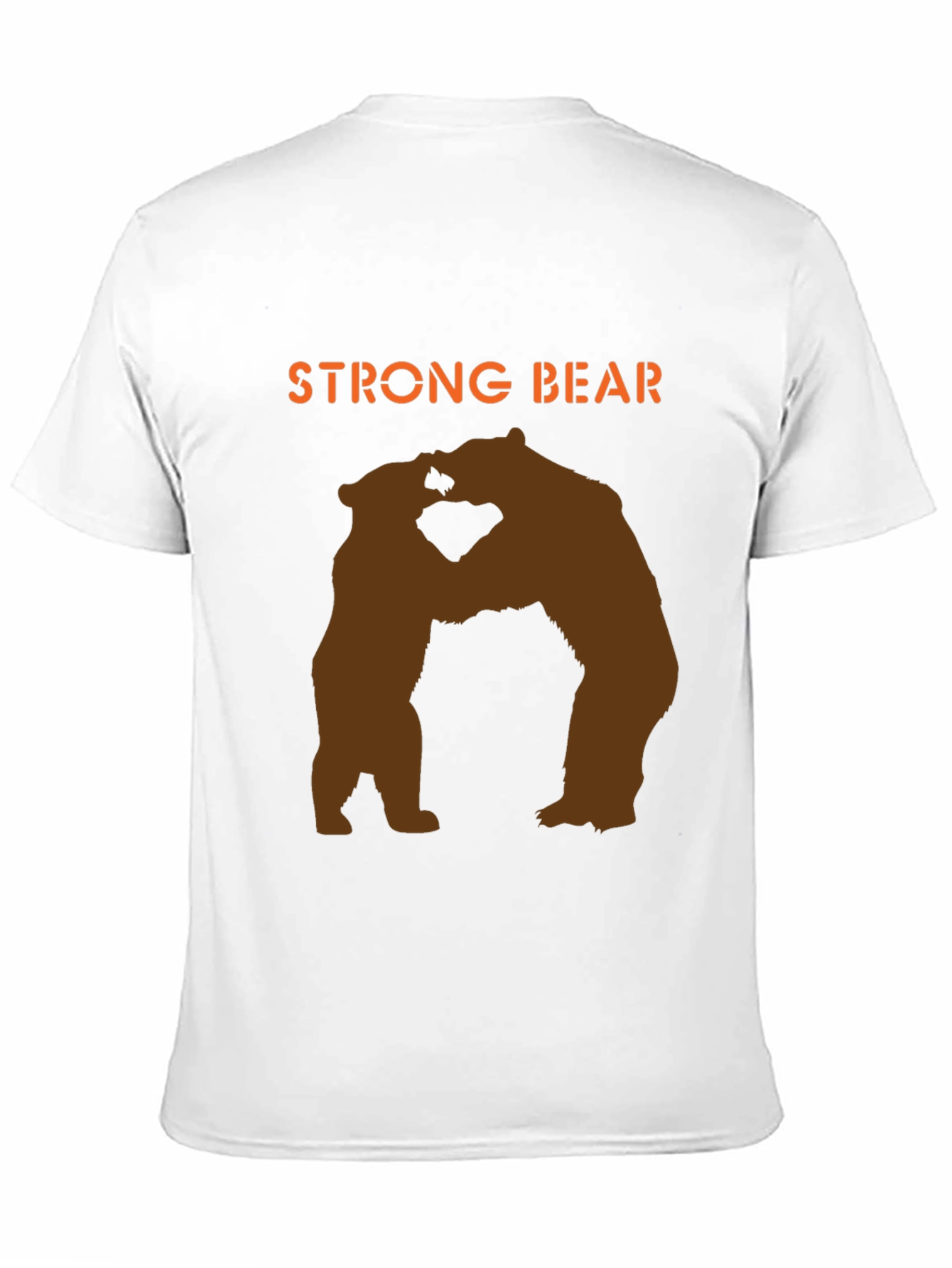 Strong Bear Graphic Tee - Black Cotton Blend T-Shirt