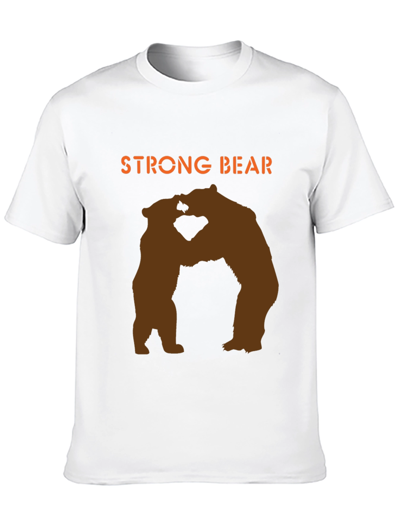 Strong Bear Graphic Tee - Black Cotton Blend T-Shirt