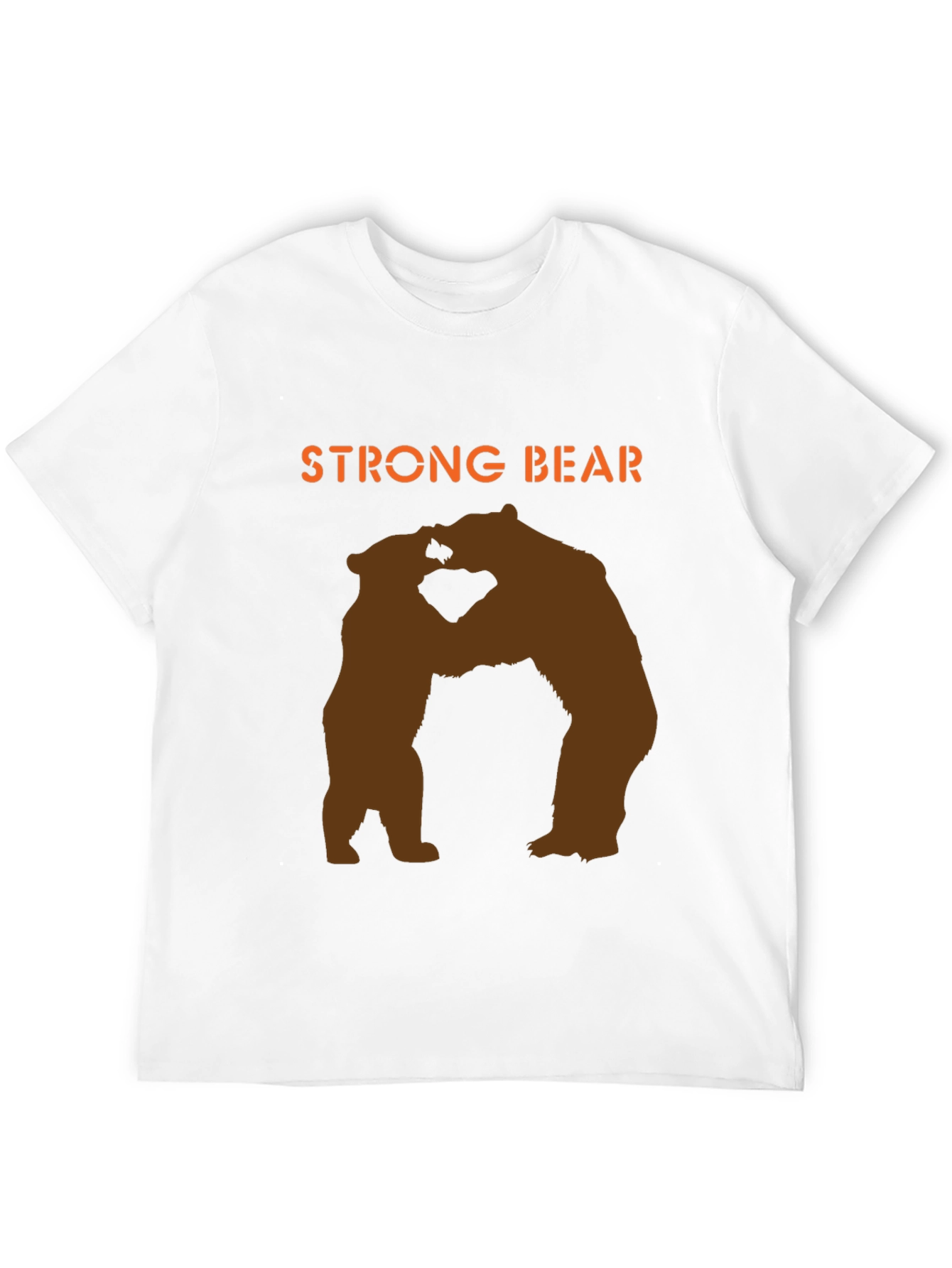 Strong Bear Graphic Tee - Black Cotton Blend T-Shirt