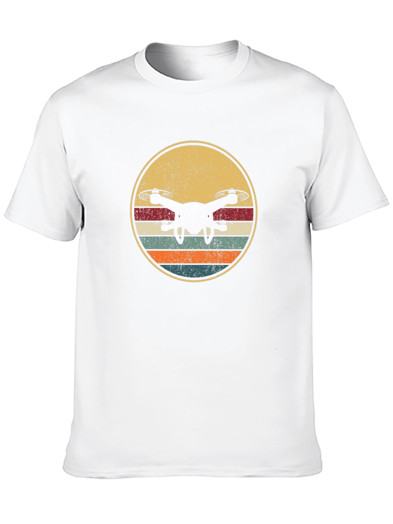Drone Silhouette Retro Style Graphic T-Shirt