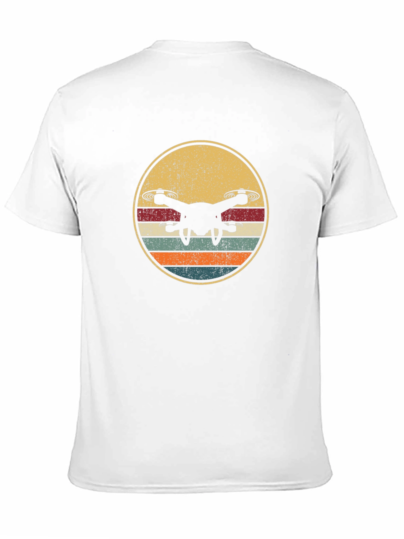 Drone Silhouette Retro Style Graphic T-Shirt