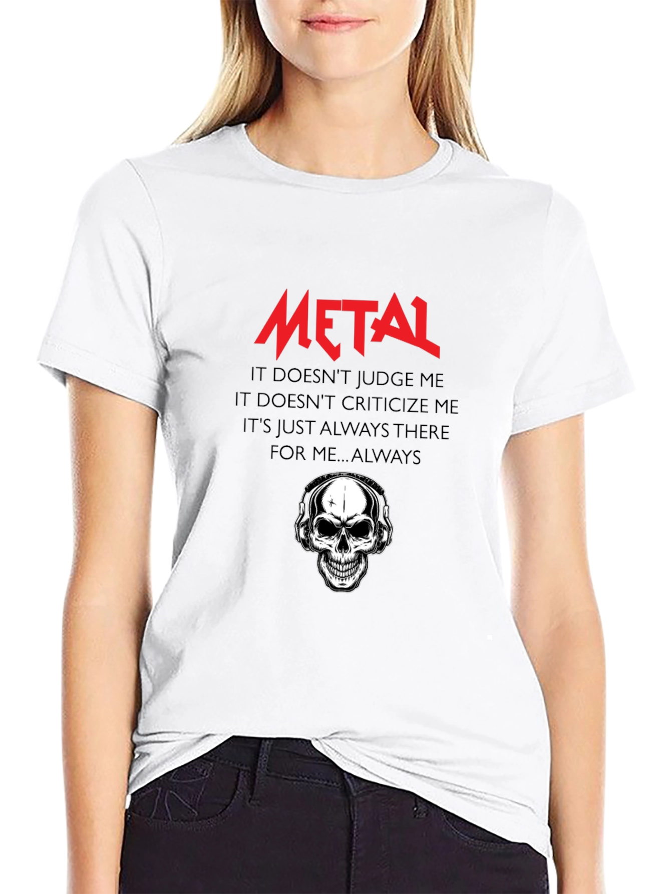 Metal Music T-Shirt with Skull Design