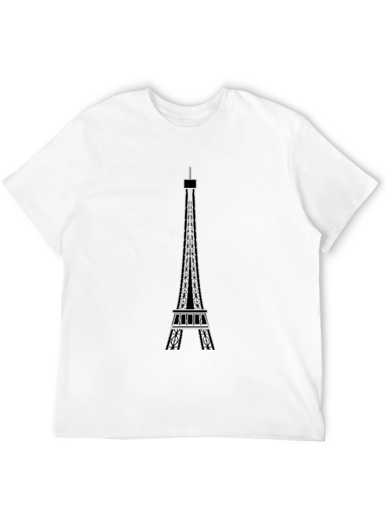 Eiffel Tower Graphic Tee - Modern Black T-Shirt