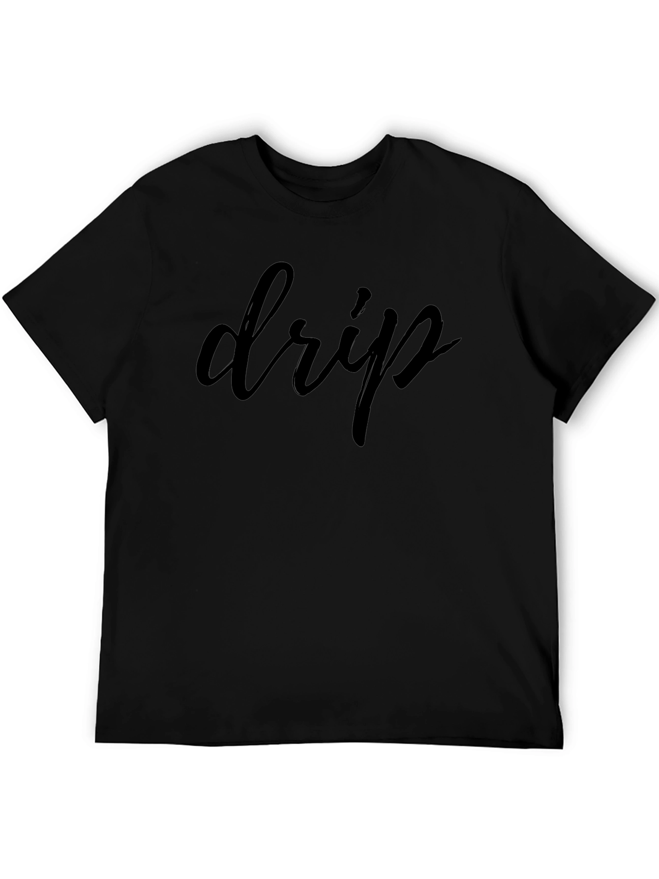 Mens Black Drip Graphic Tee - Trendy Casual Style