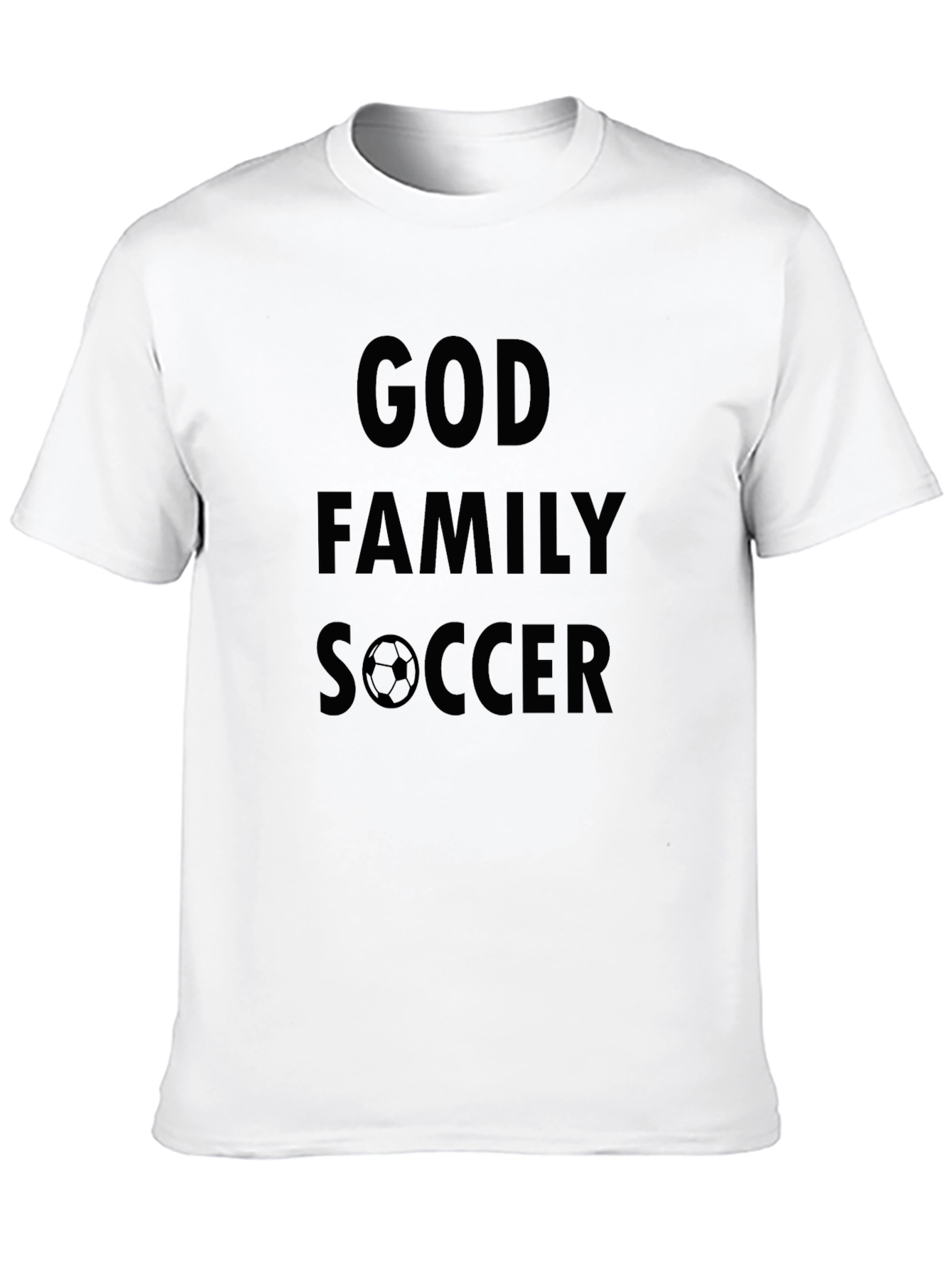 God Family Soccer T-Shirt - Black Graphic Tee