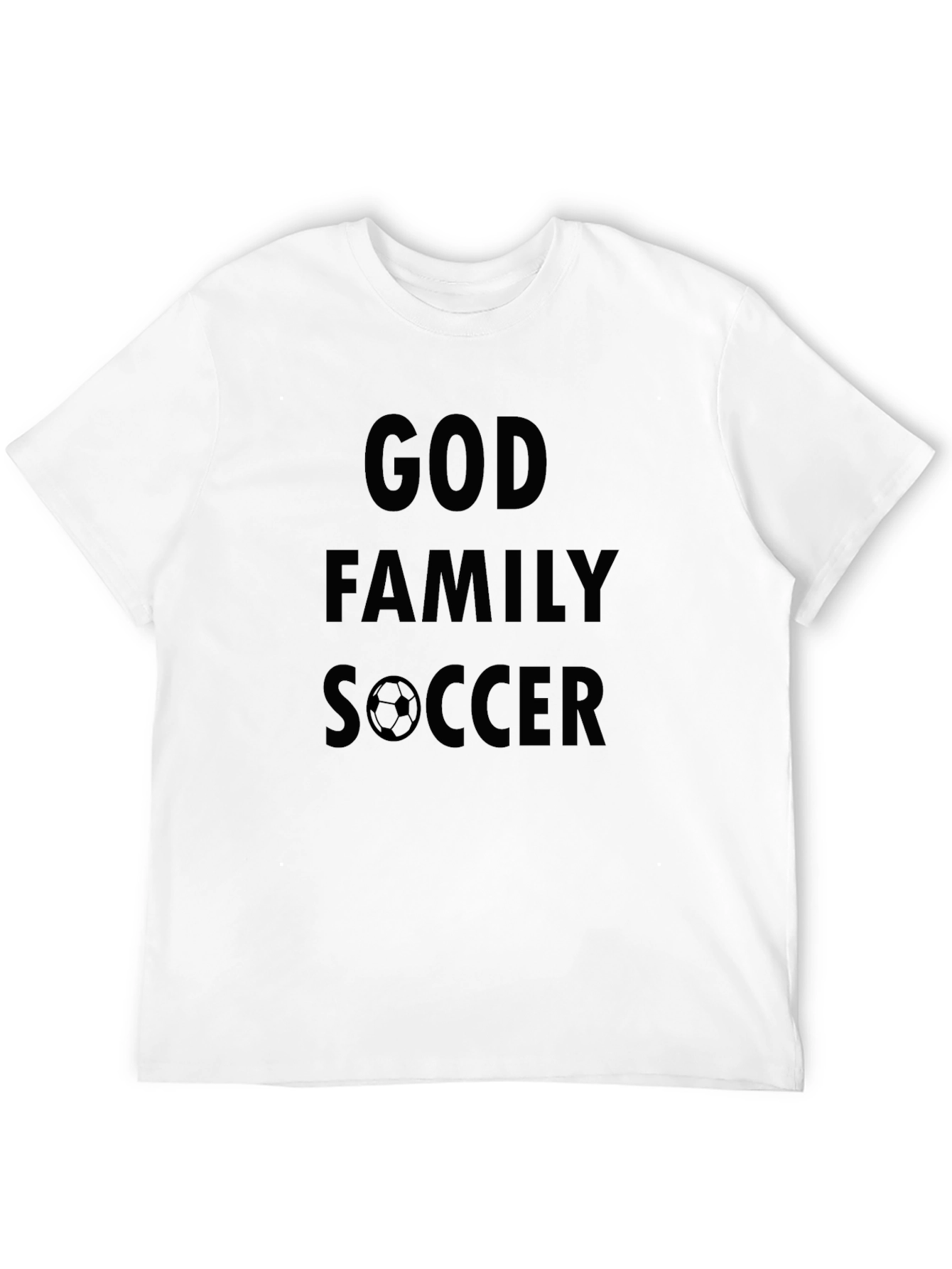 God Family Soccer T-Shirt - Black Graphic Tee