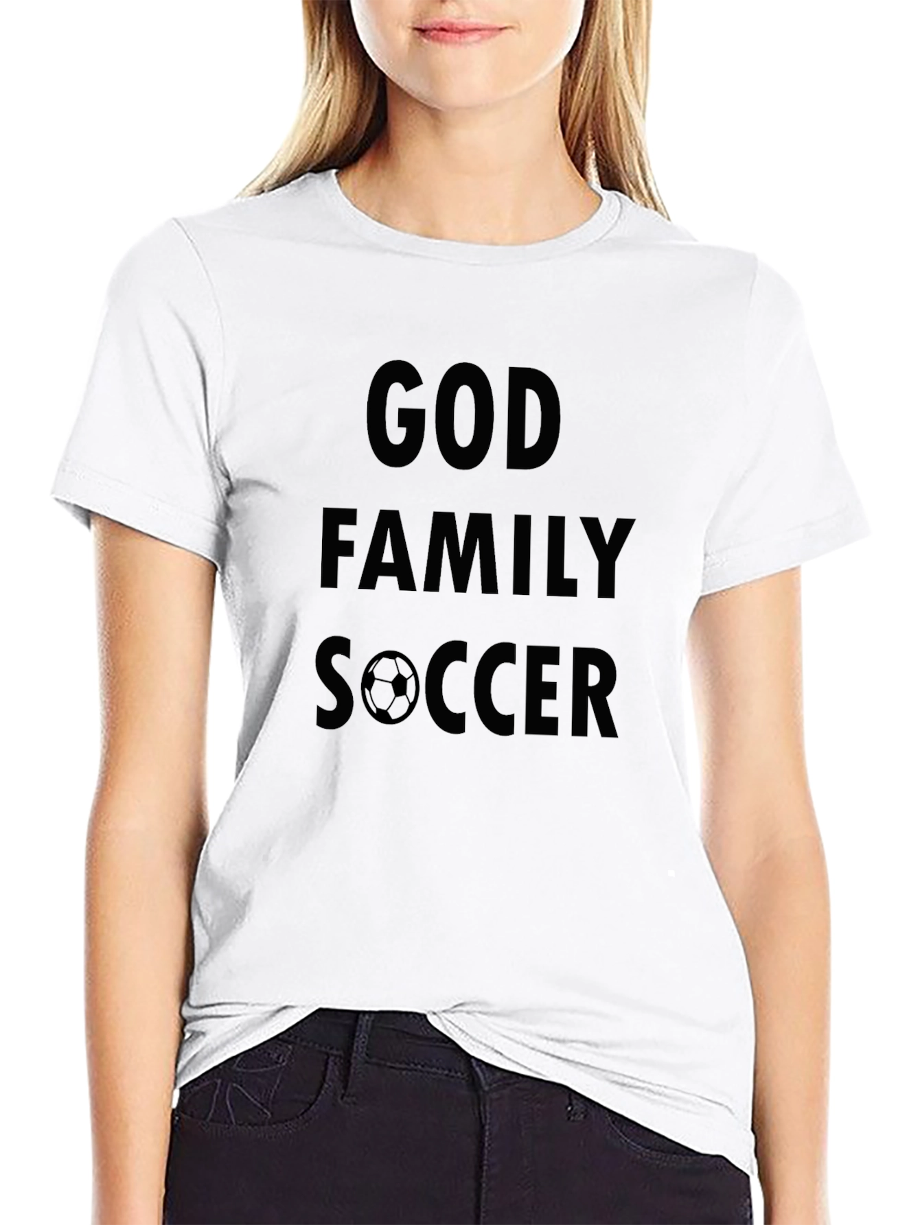 God Family Soccer T-Shirt - Black Graphic Tee