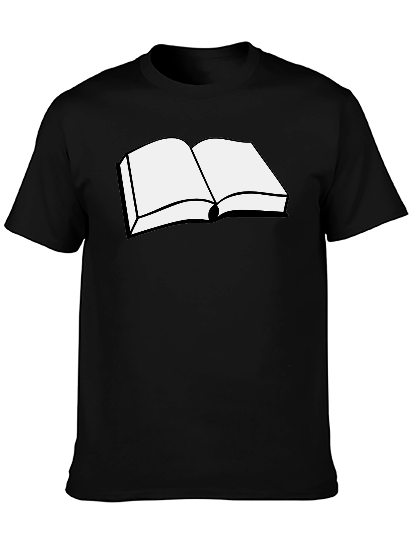 Open Book Graphic Tee - Black Cotton T-Shirt
