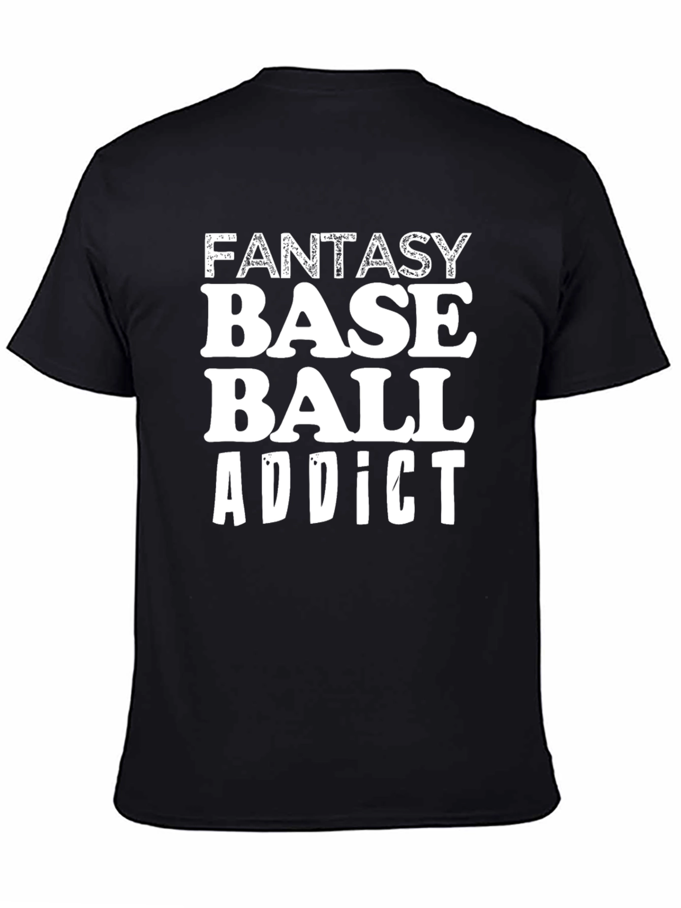 Fantasy Baseball Addict T-Shirt - Black Cotton Tee