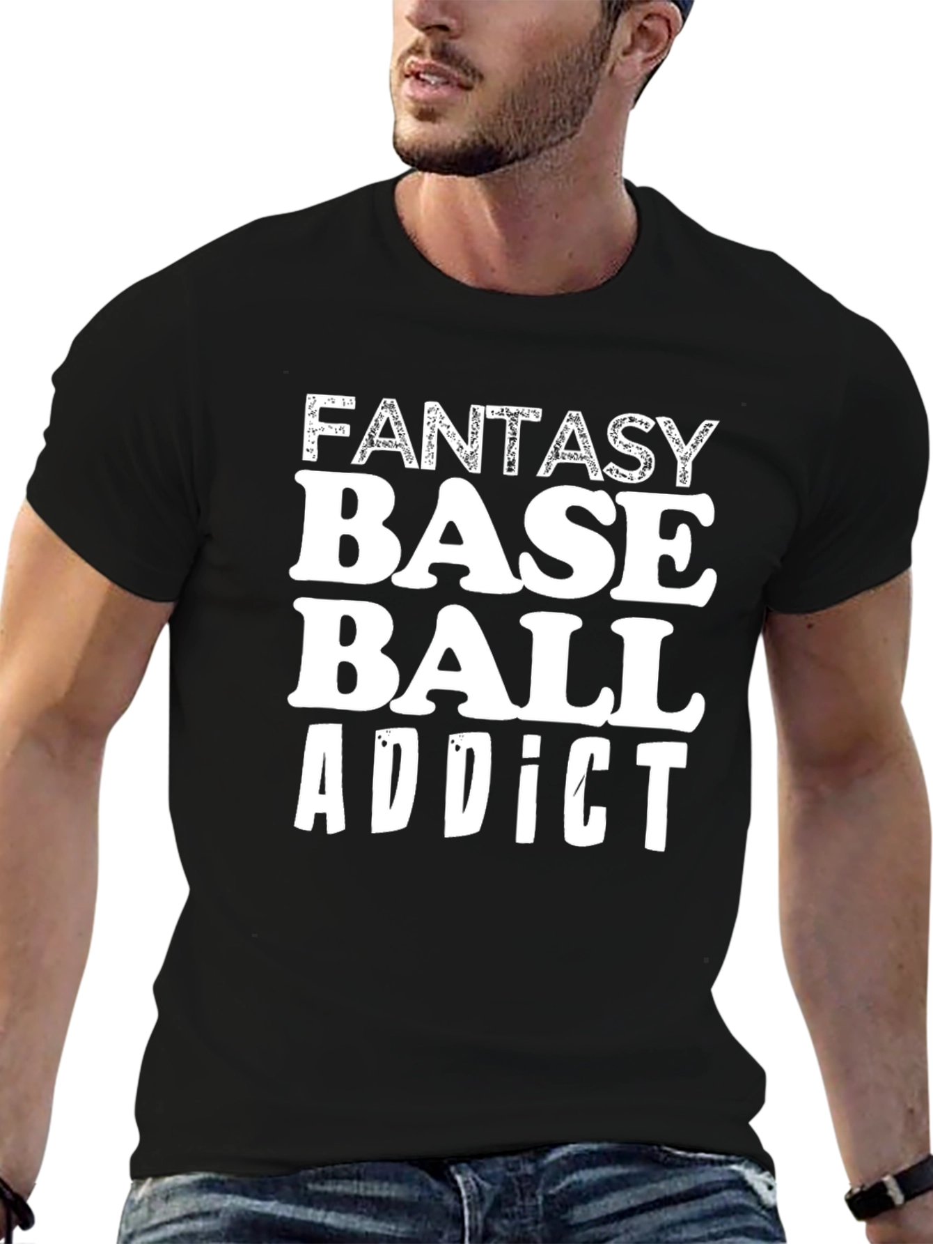 Fantasy Baseball Addict T-Shirt - Black Cotton Tee
