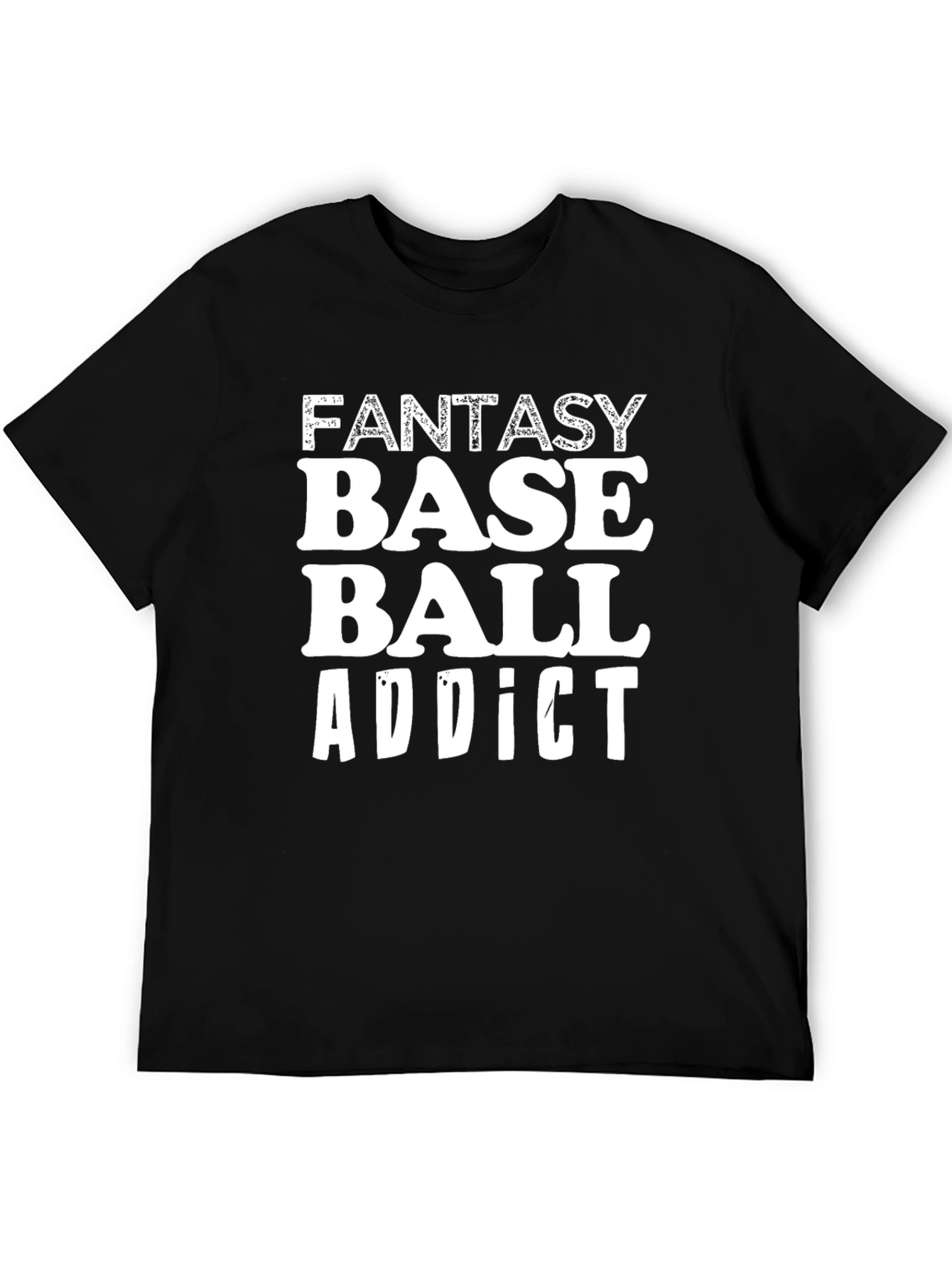 Fantasy Baseball Addict T-Shirt - Black Cotton Tee