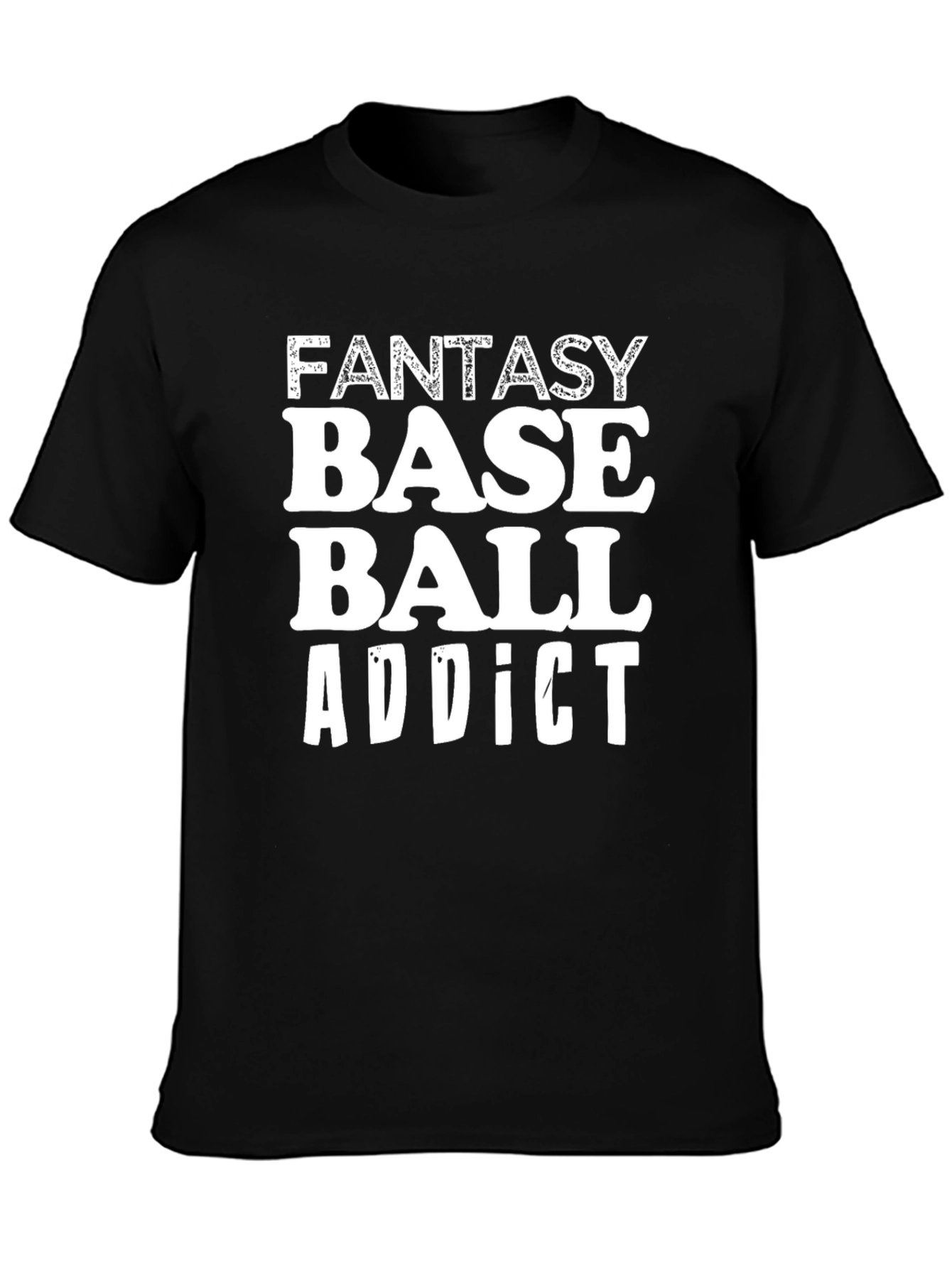 Fantasy Baseball Addict T-Shirt - Black Cotton Tee