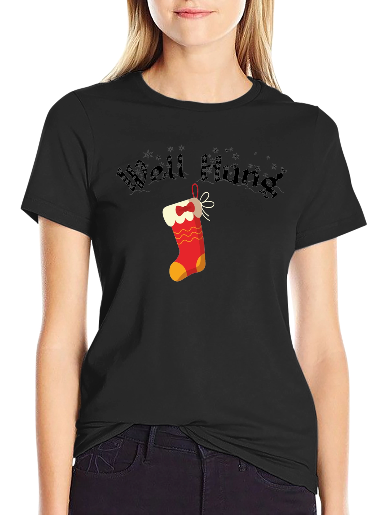Well Hung Christmas Stocking Graphic Tee