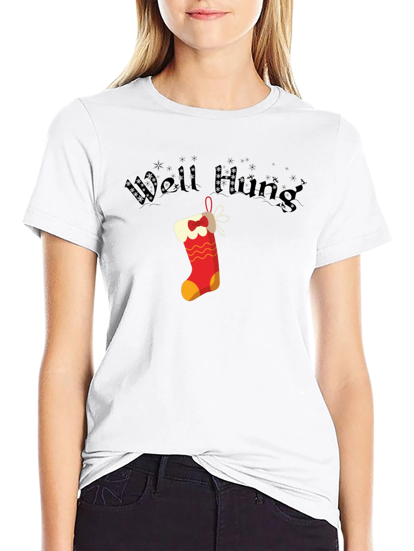 Well Hung Christmas Stocking Graphic Tee