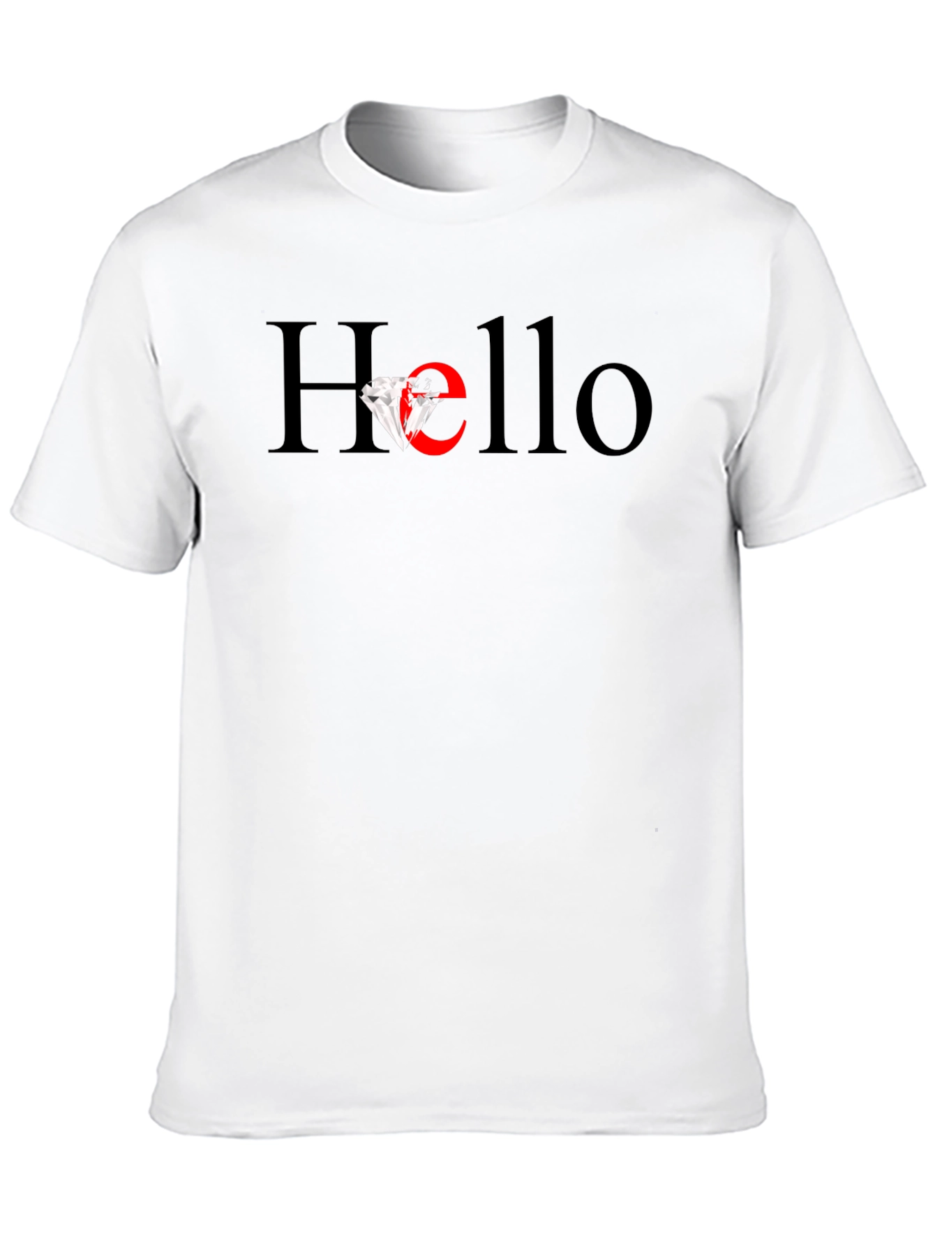 Hello Diamond Graphic Tee - Mens Black T-Shirt