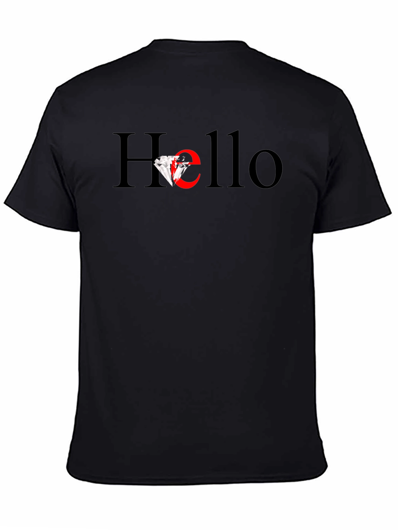 Hello Diamond Graphic Tee - Mens Black T-Shirt