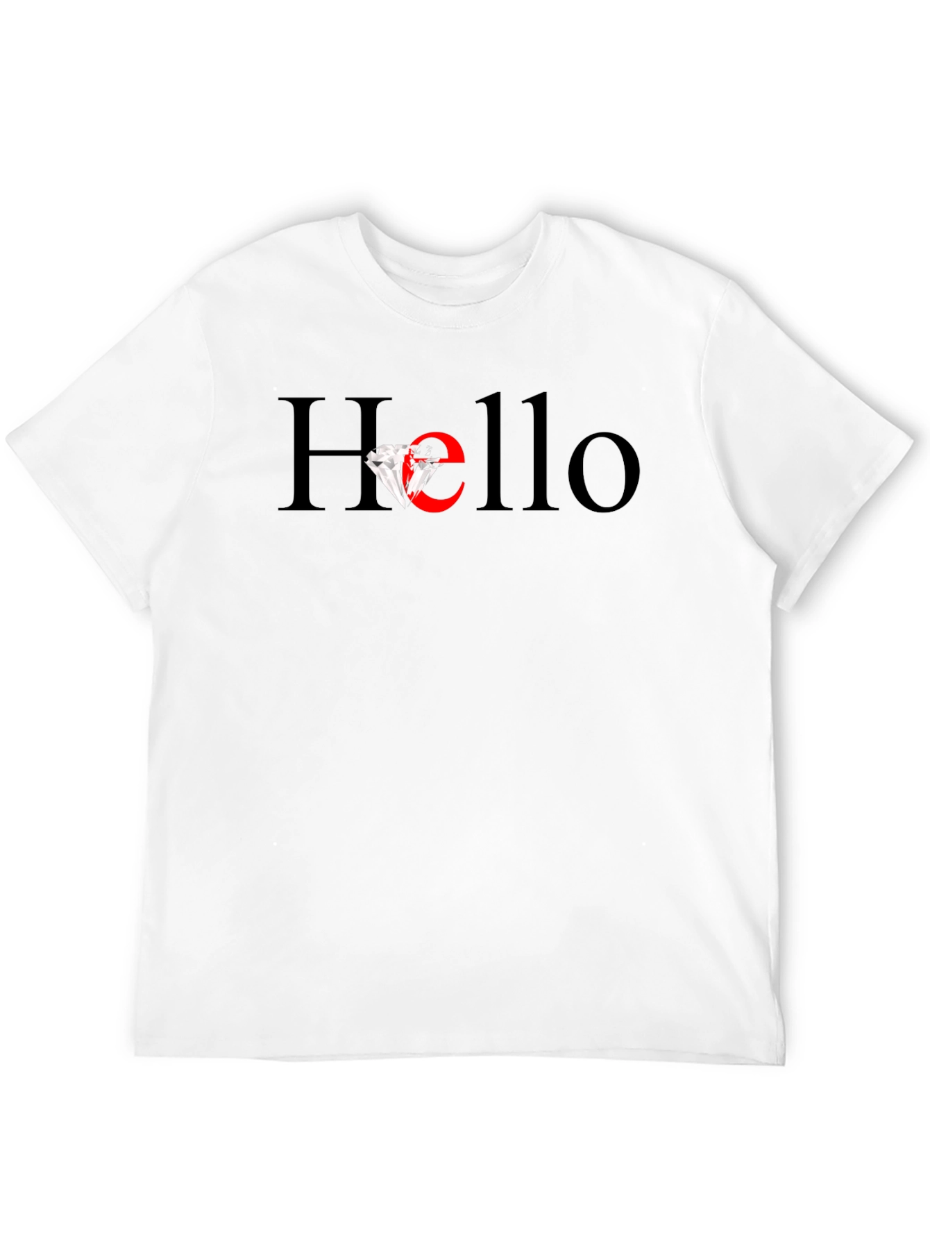 Hello Diamond Graphic Tee - Mens Black T-Shirt