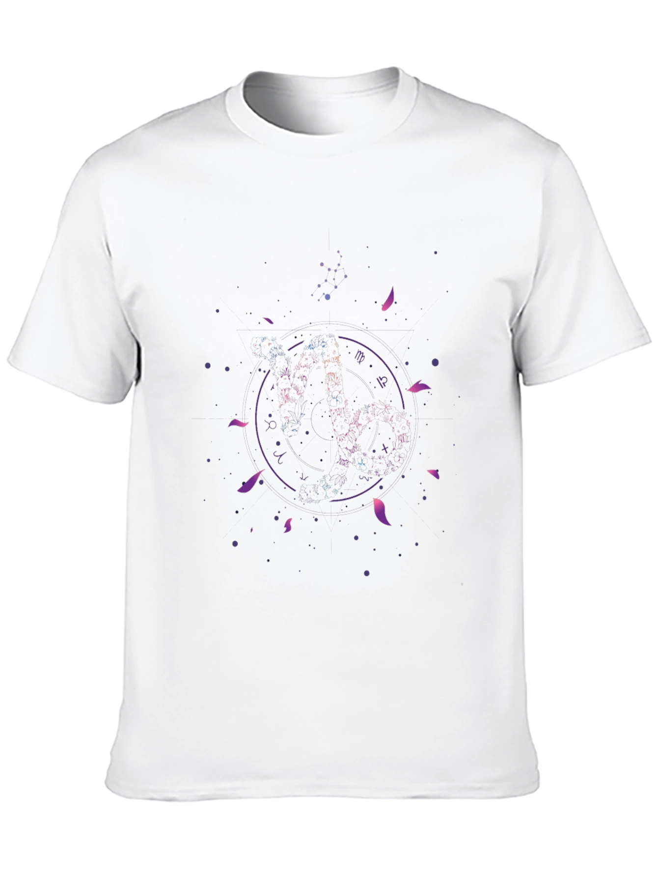 Zodiac Galaxy Graphic Black T-Shirt