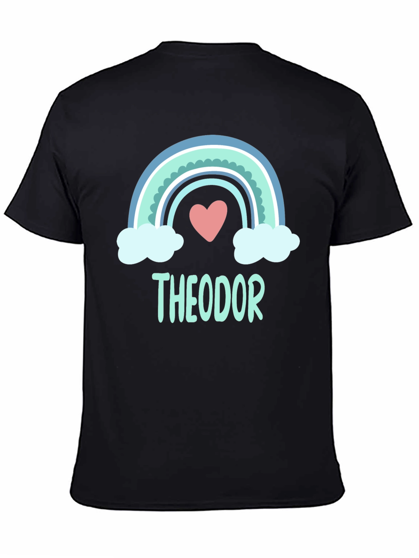 Theodor Rainbow Heart Tee - Personalized Name Shirt