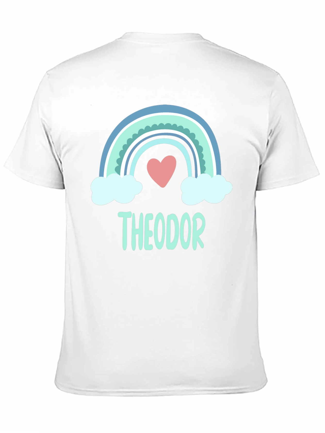 Theodor Rainbow Heart Tee - Personalized Name Shirt