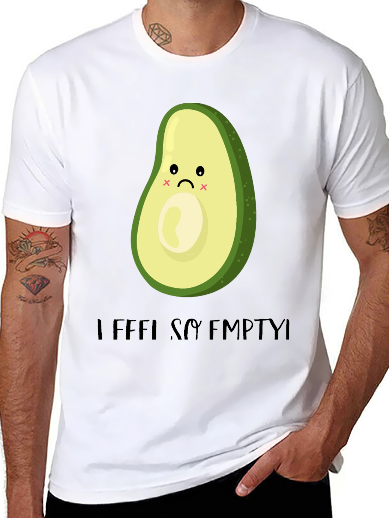 Sad Avocado Graphic T-Shirt - I Feel So Empty