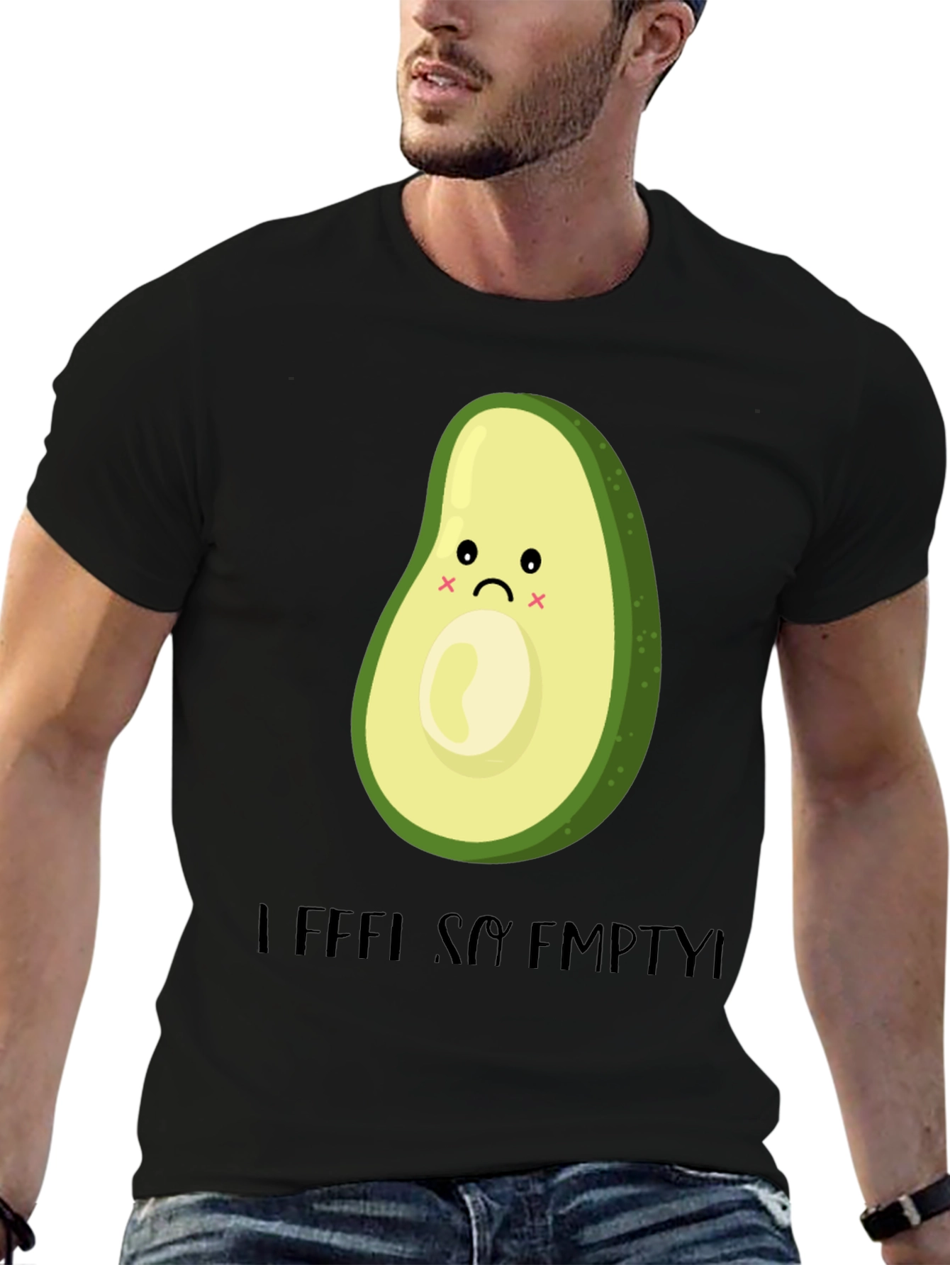 Sad Avocado Graphic T-Shirt - I Feel So Empty