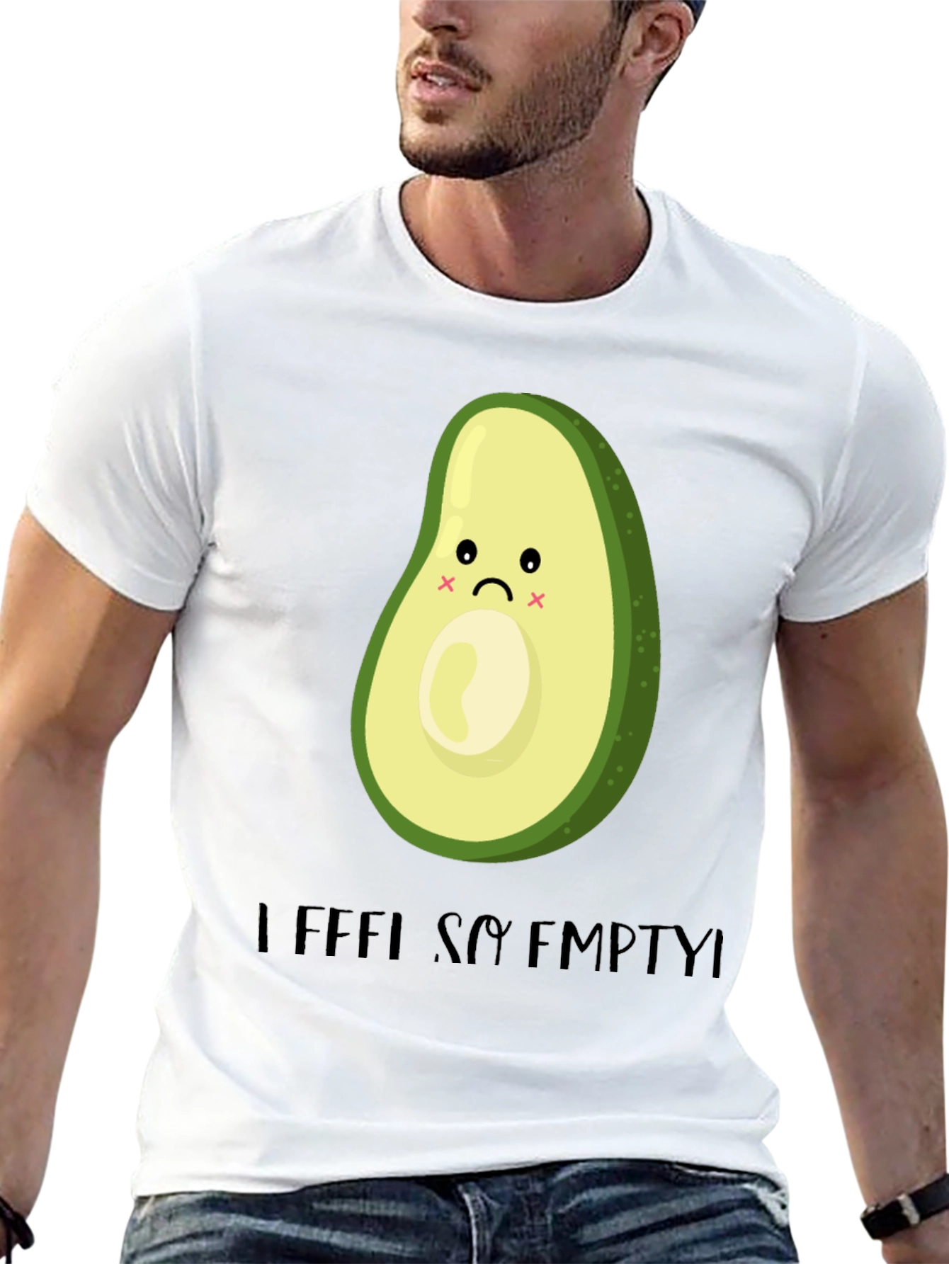 Sad Avocado Graphic T-Shirt - I Feel So Empty