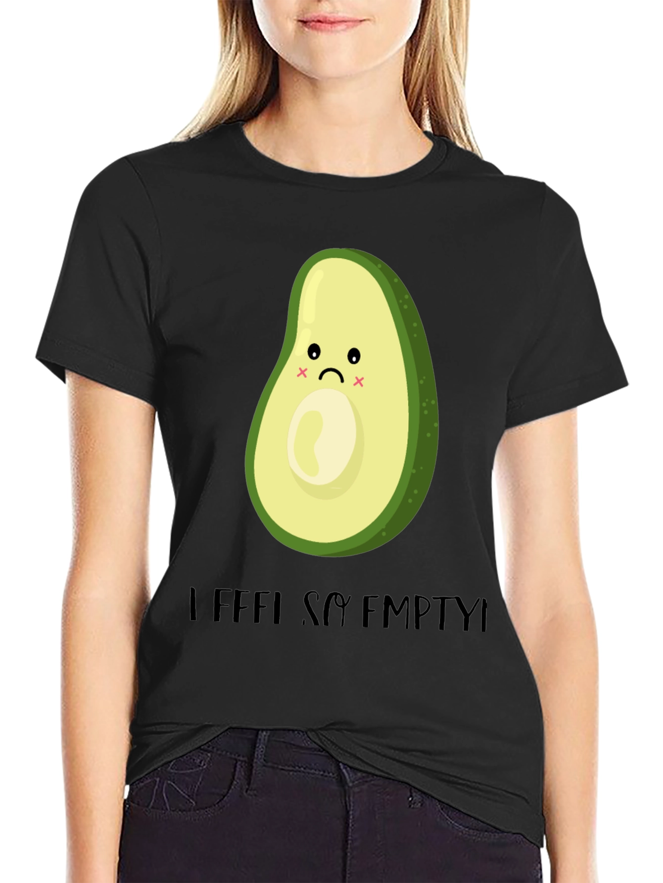 Sad Avocado Graphic T-Shirt - I Feel So Empty