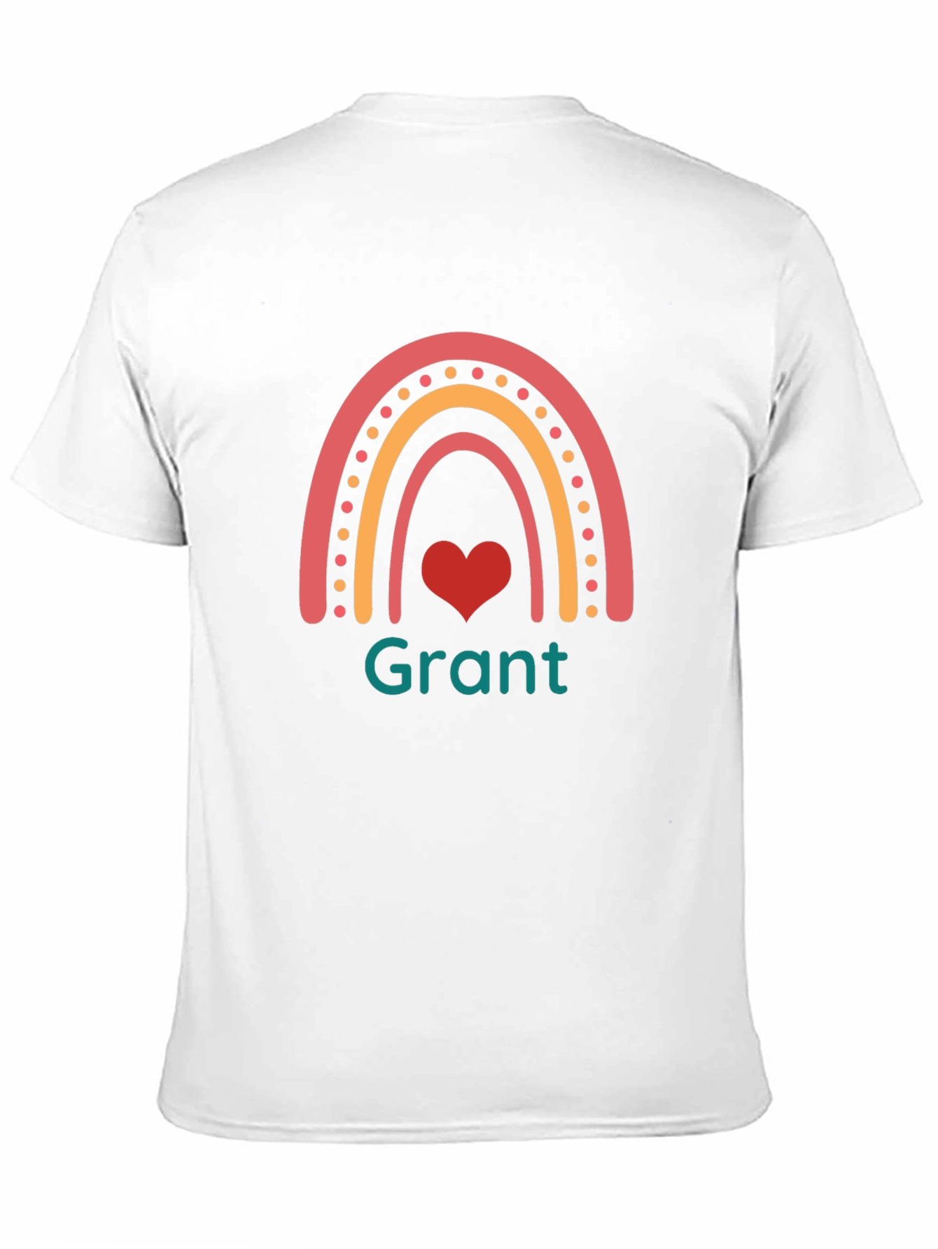 Rainbow Heart Personalized T-Shirt - Grant