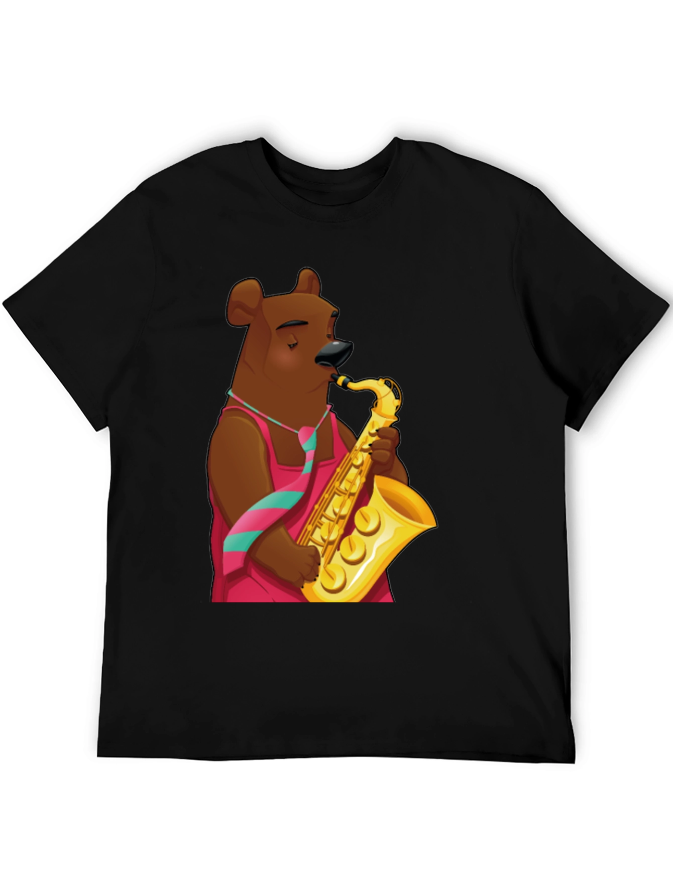 Bear Saxophone Player Graphic T-Shirt