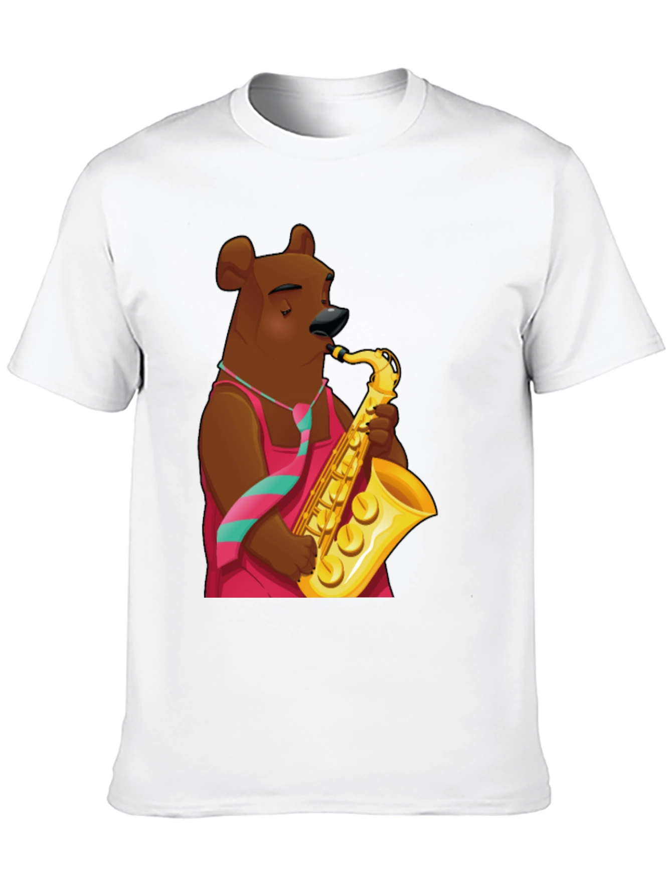 Bear Saxophone Player Graphic T-Shirt