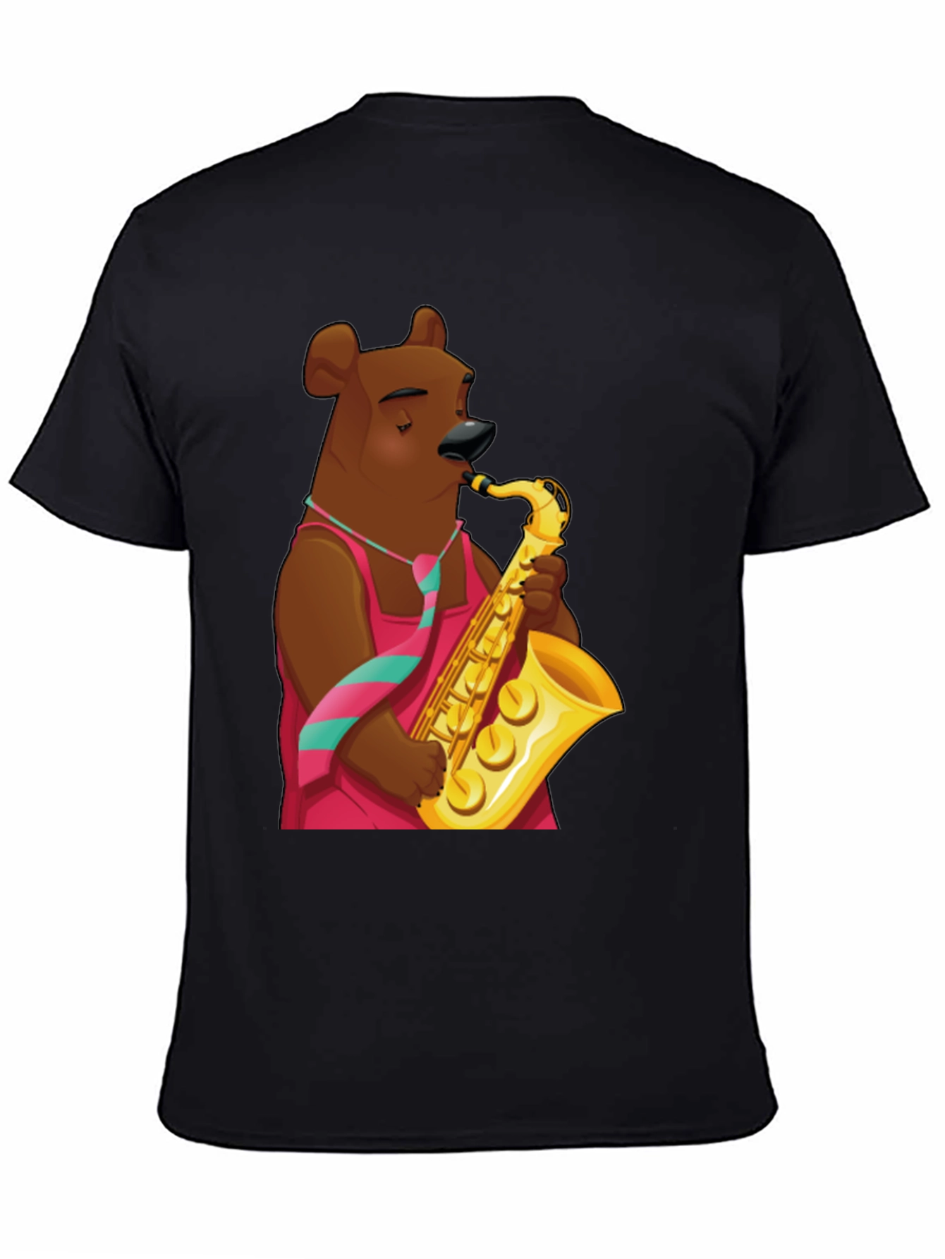 Bear Saxophone Player Graphic T-Shirt