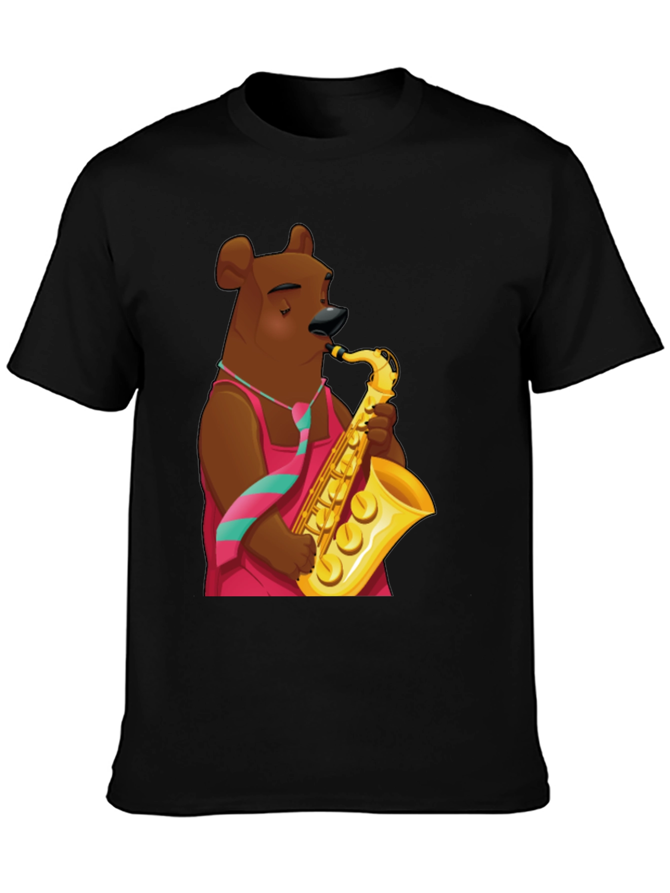 Bear Saxophone Player Graphic T-Shirt