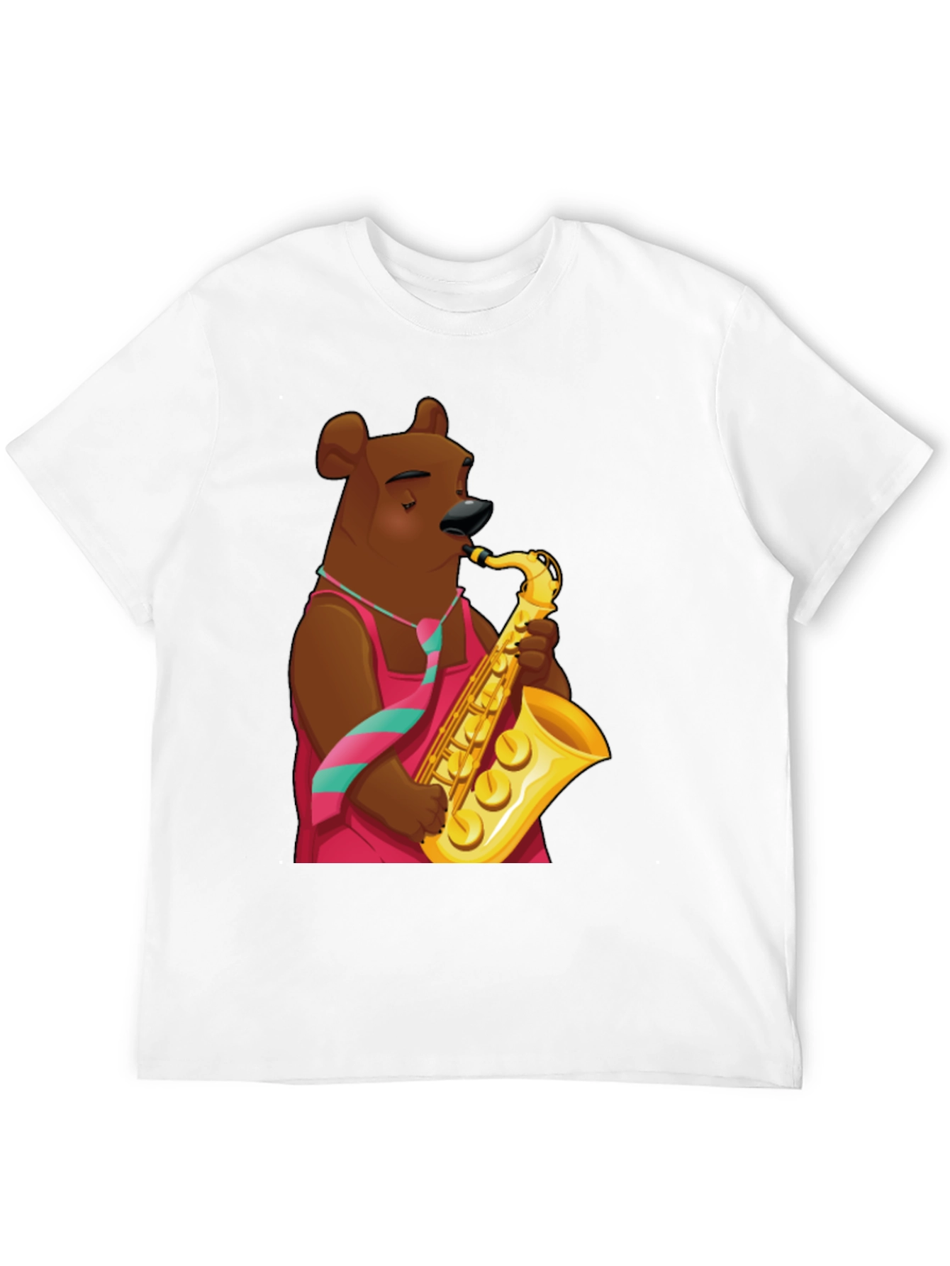 Bear Saxophone Player Graphic T-Shirt