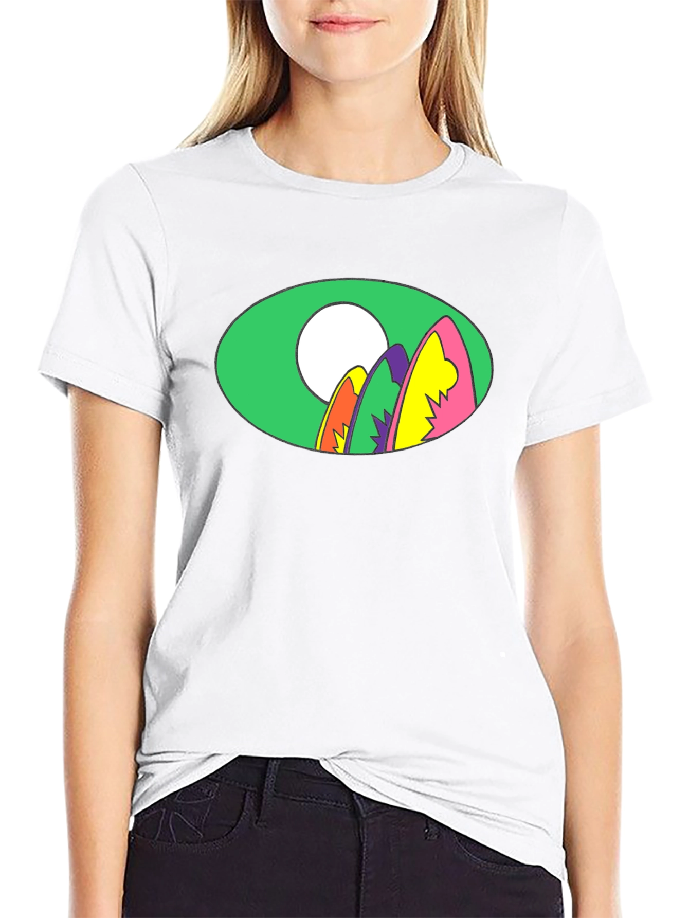 Retro Surfboard Graphic Tee - Black