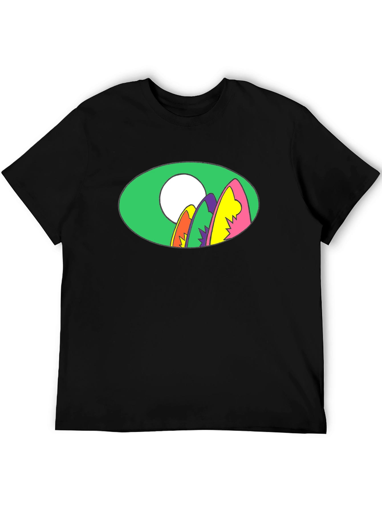 Retro Surfboard Graphic Tee - Black