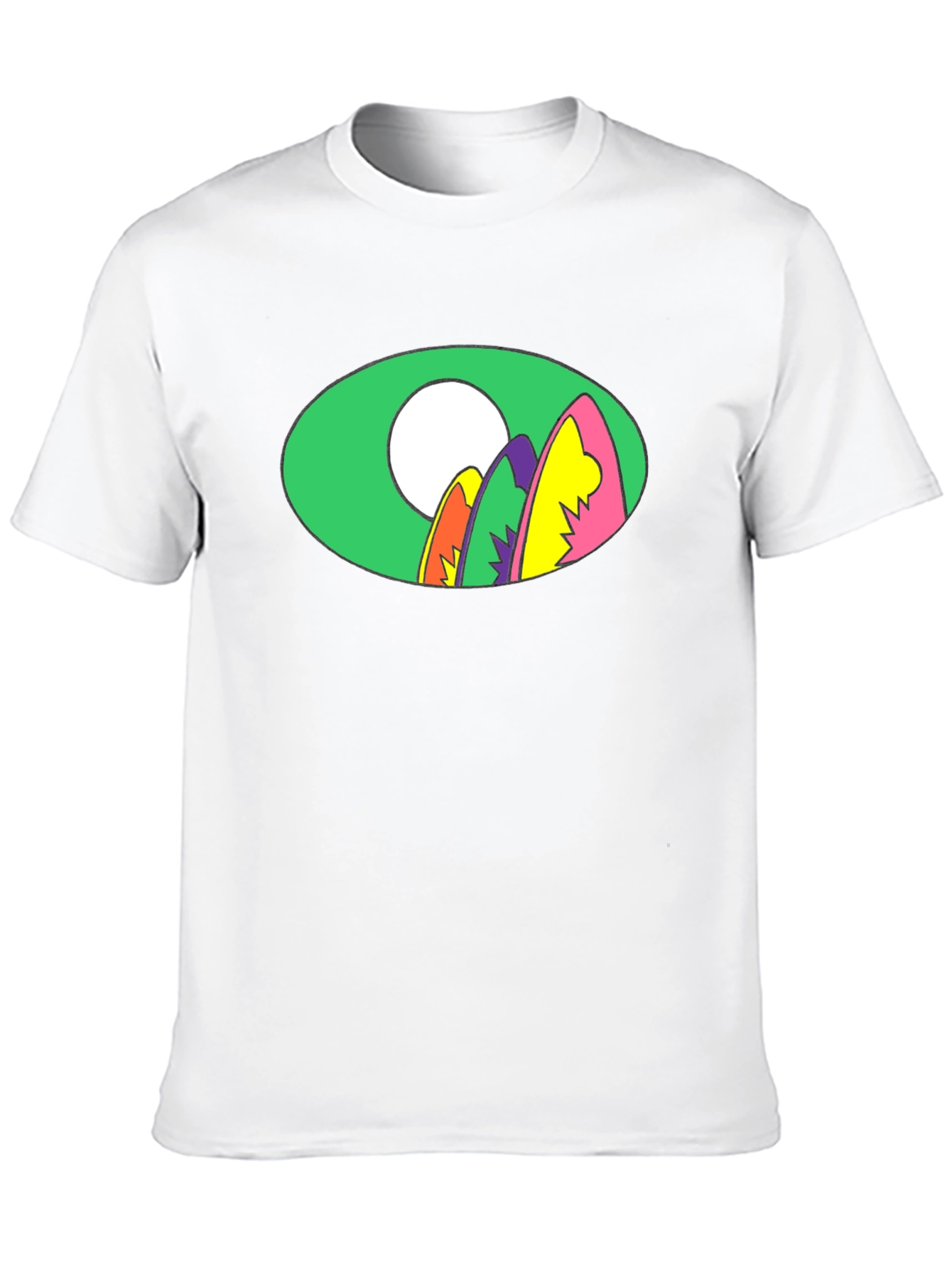 Retro Surfboard Graphic Tee - Black