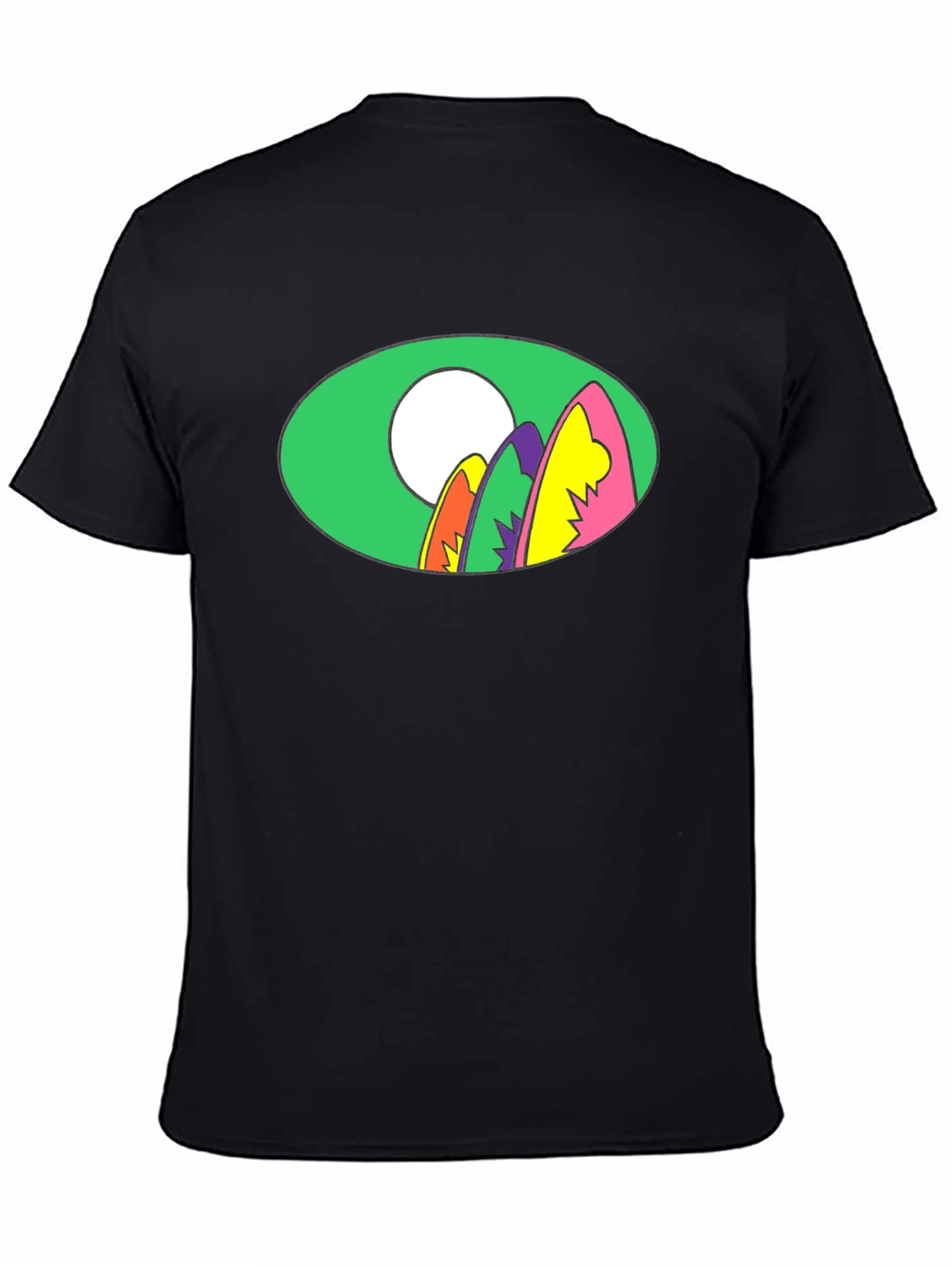Retro Surfboard Graphic Tee - Black