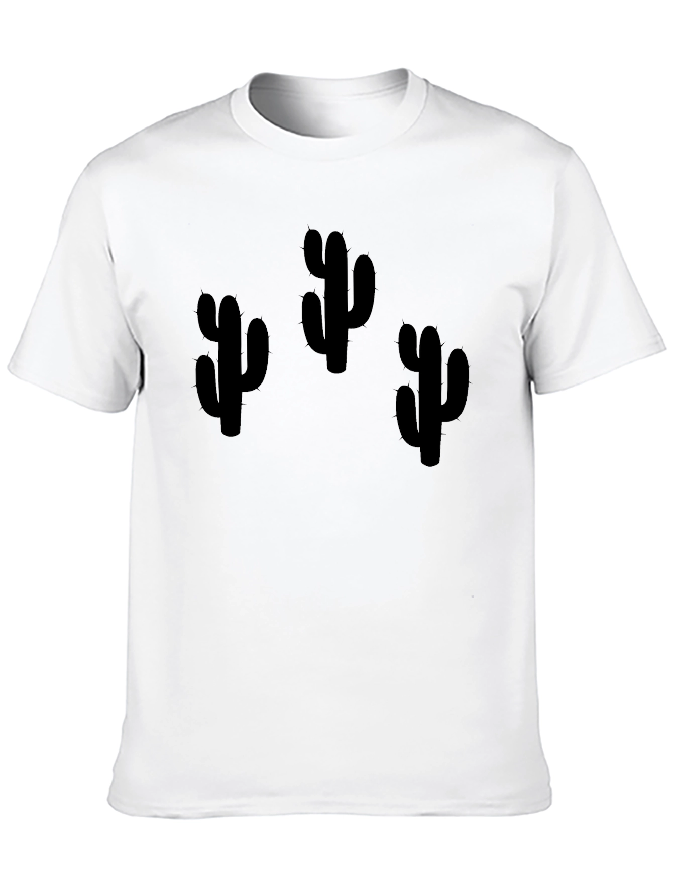 Cactus Graphic Print Black T-Shirt