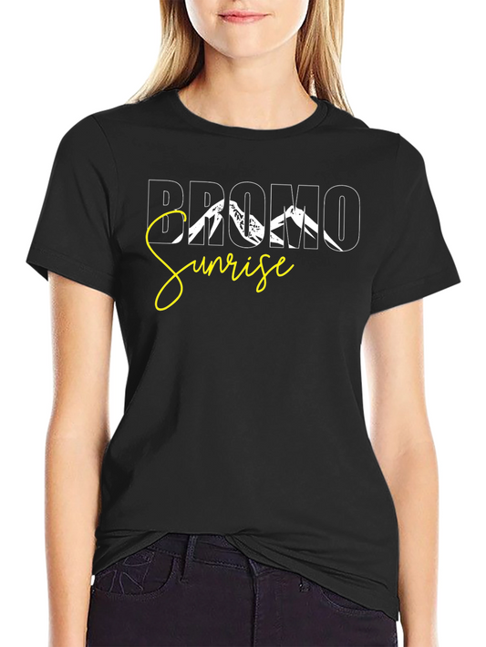 Bromo Sunrise Graphic Tee - Black Cotton T-Shirt