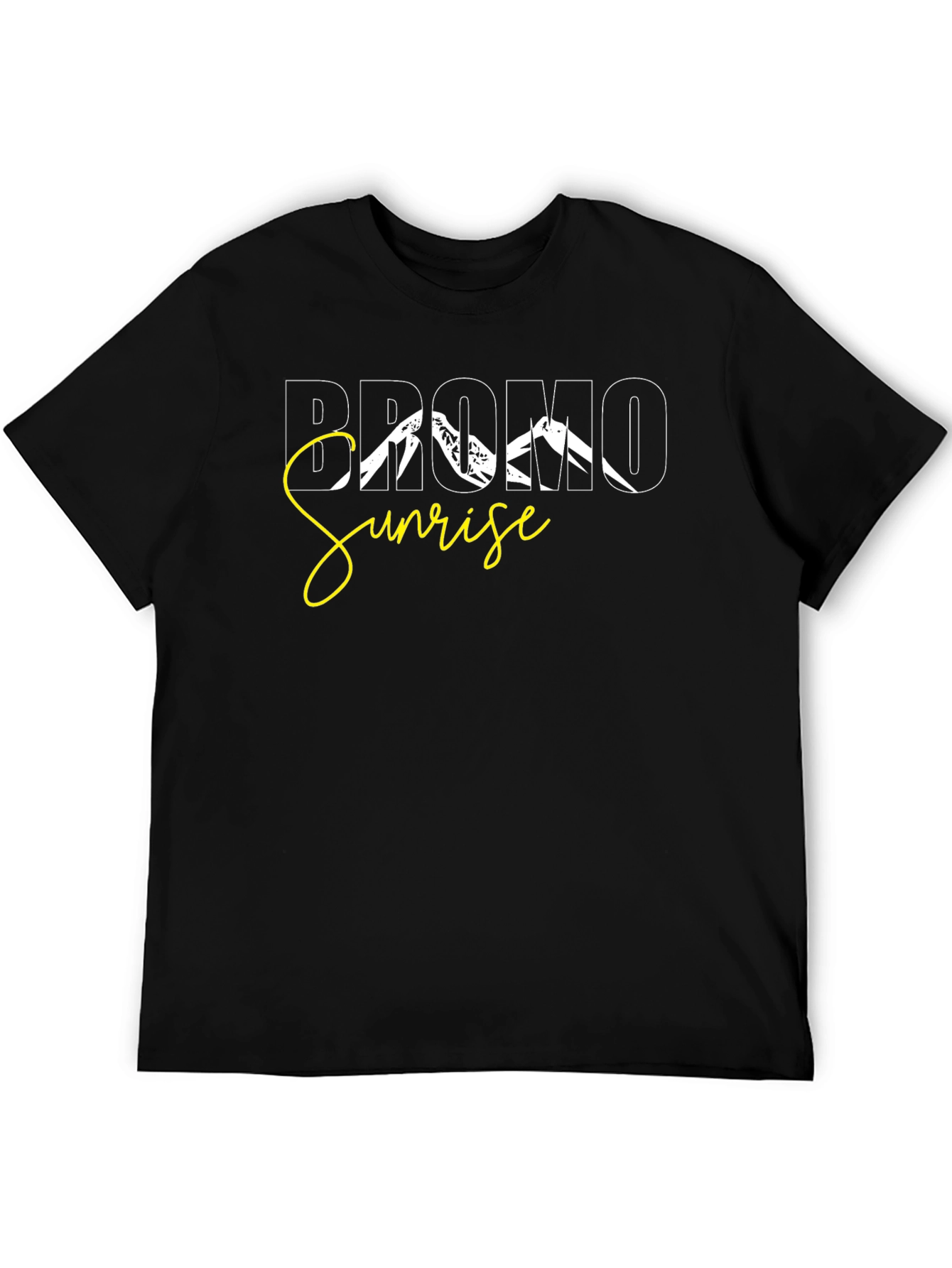Bromo Sunrise Graphic Tee - Black Cotton T-Shirt