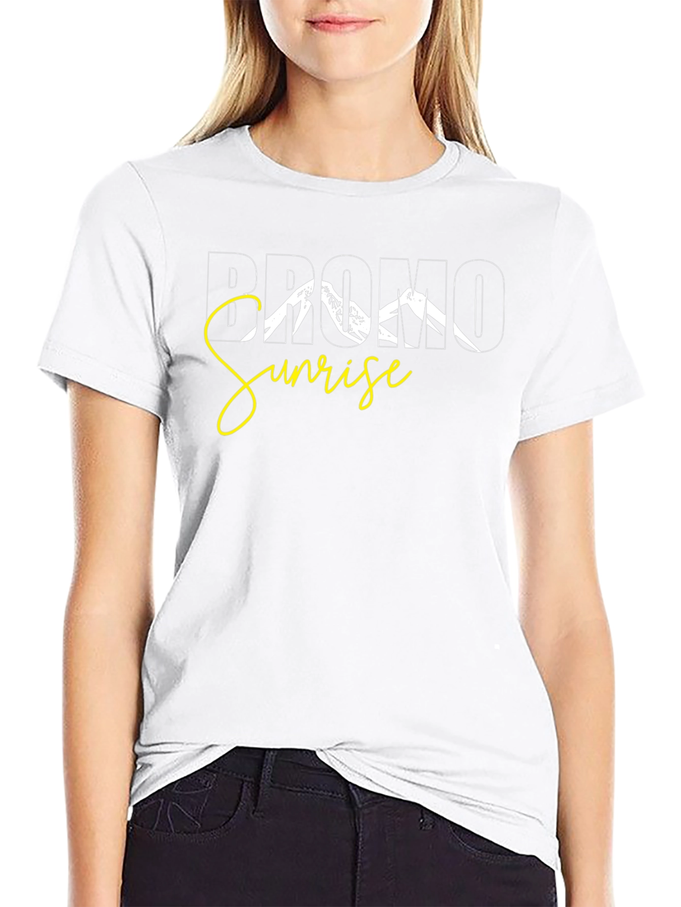 Bromo Sunrise Graphic Tee - Black Cotton T-Shirt