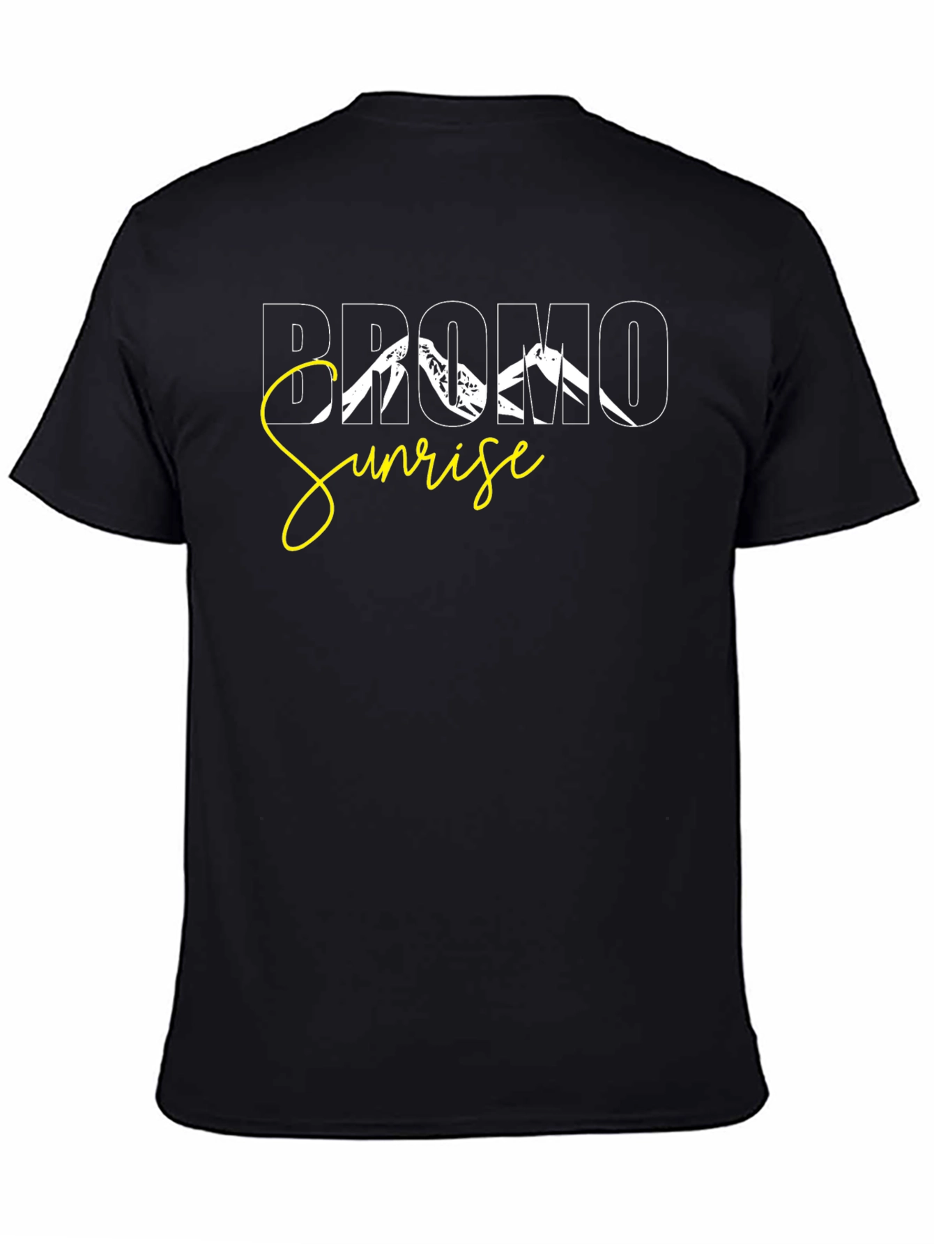 Bromo Sunrise Graphic Tee - Black Cotton T-Shirt