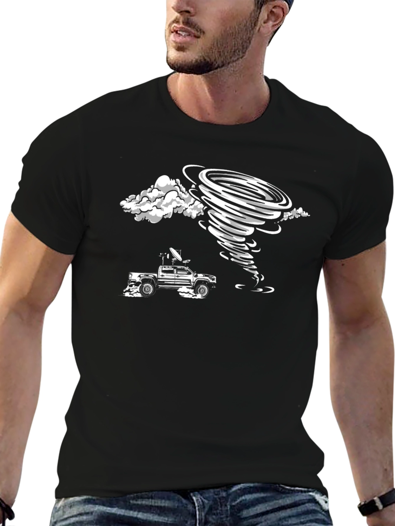 Tornado Chaser Black Graphic T-Shirt