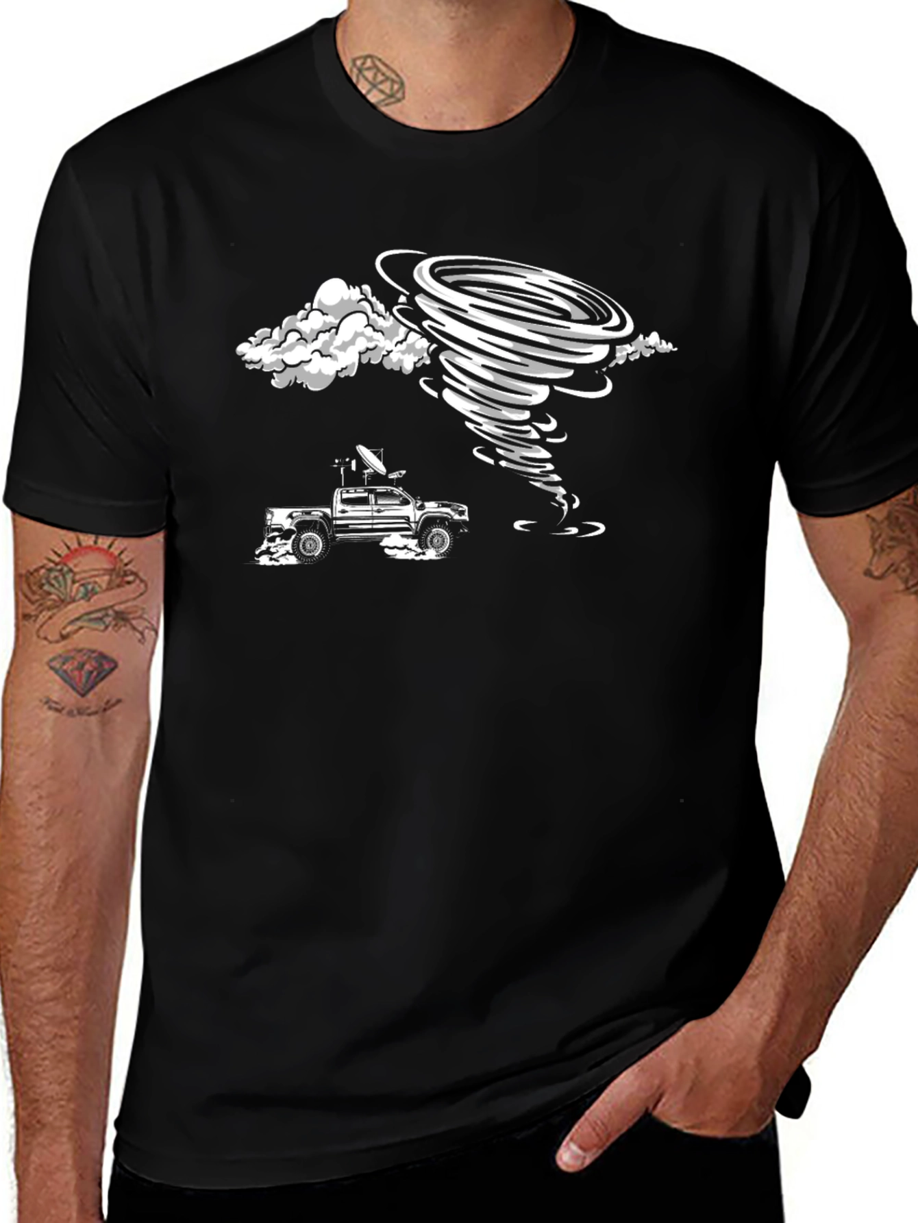Tornado Chaser Black Graphic T-Shirt