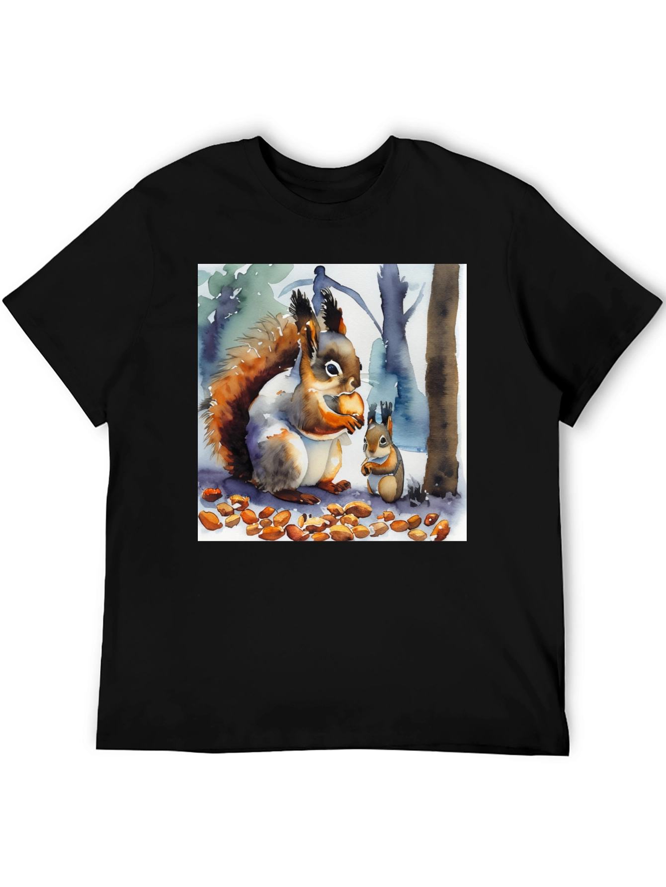 Squirrel Watercolor Art T-Shirt