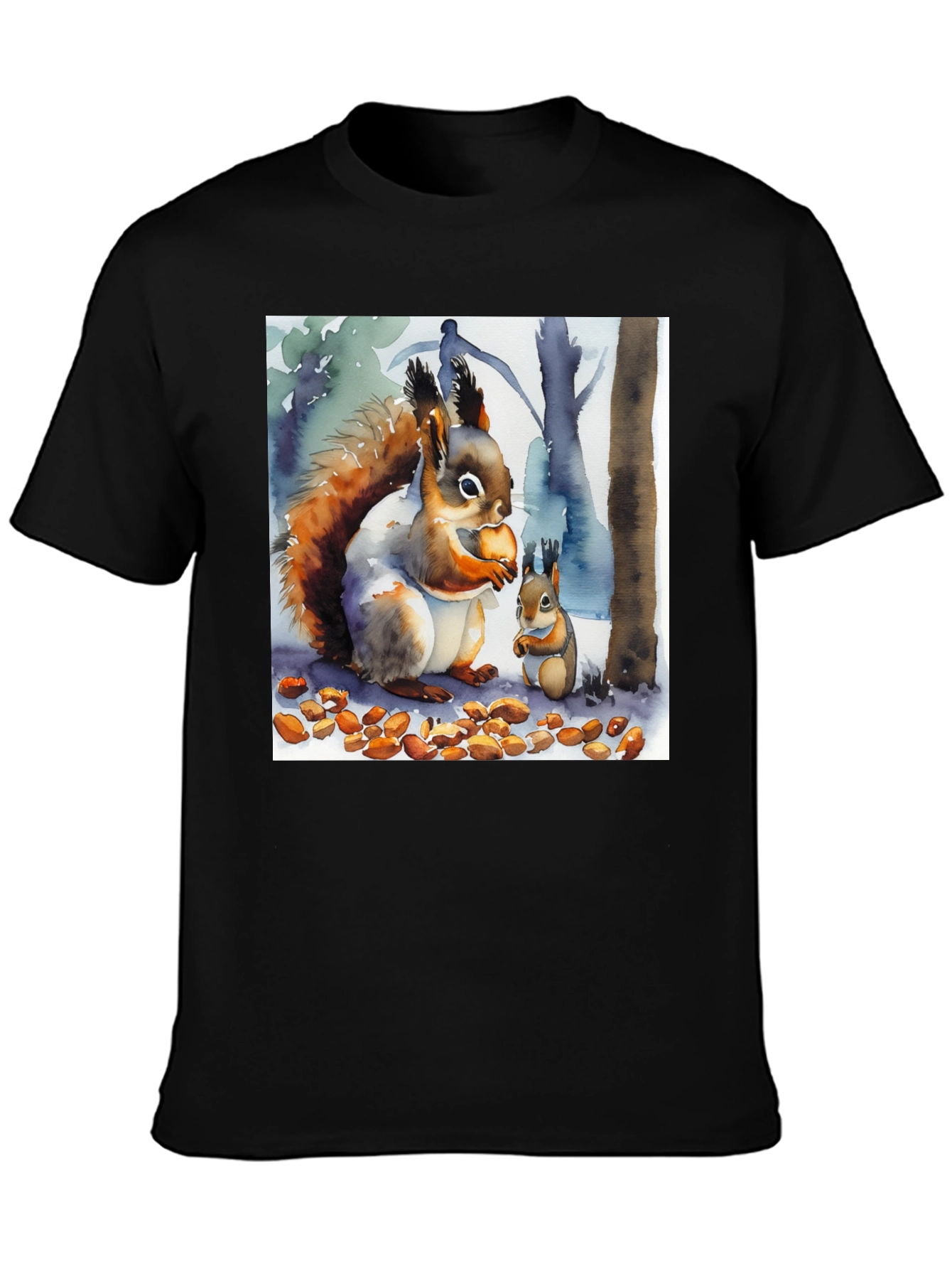 Squirrel Watercolor Art T-Shirt