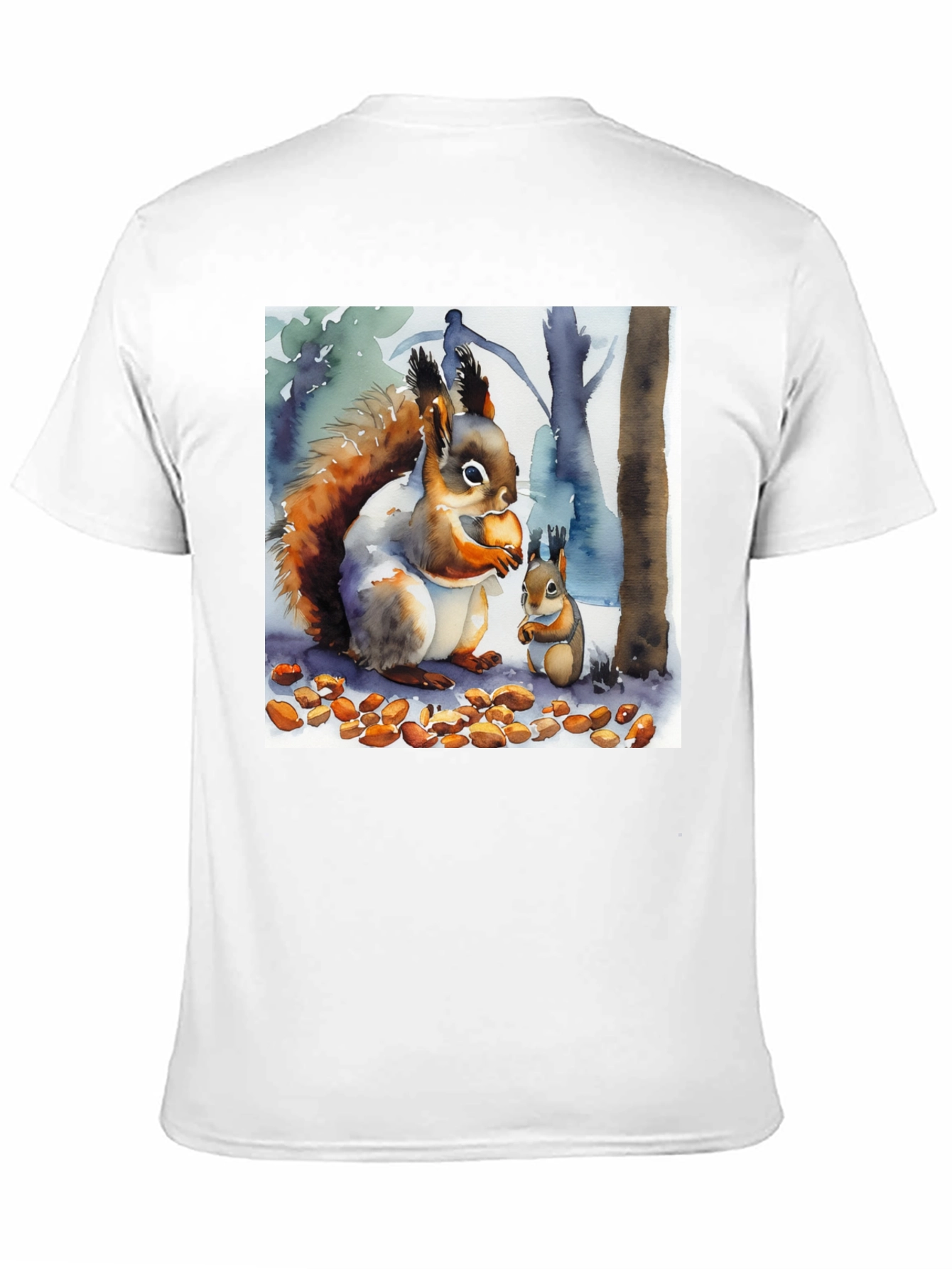 Squirrel Watercolor Art T-Shirt